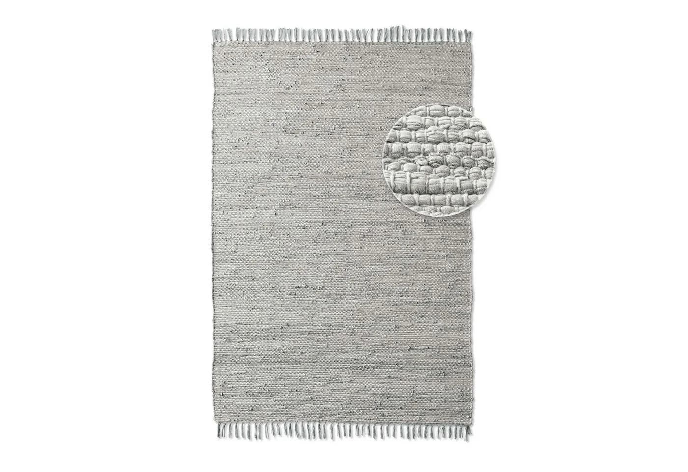 TaraCarpet Flickenteppich Sylt mit Fransen, Rechteckig, 5 mm Höhe, Wohnzimmer Schlafzimmer Küchenteppich