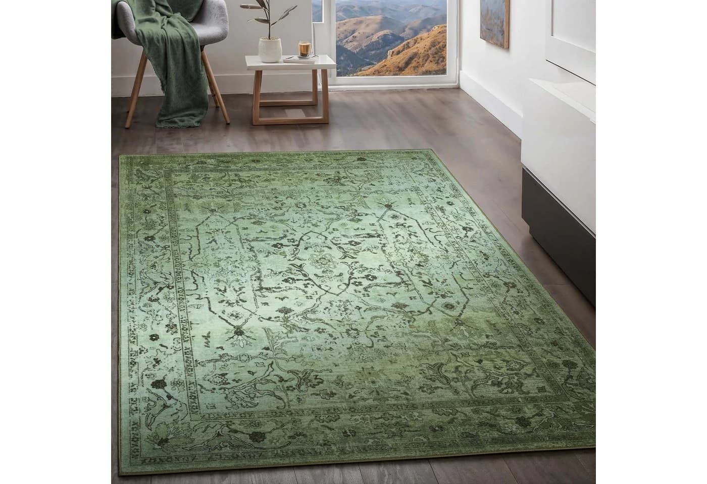 TaraCarpet Kurzflorteppich Rainbow Oriental Grün Bunt Modern