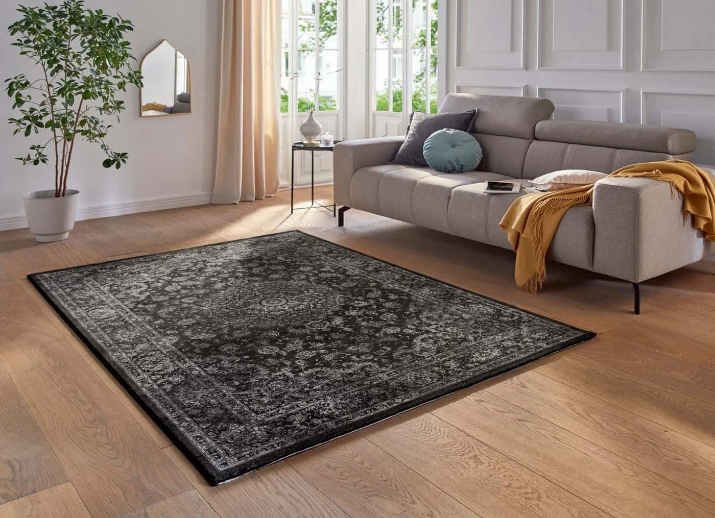 TaraCarpet Teppich Leonardo Ghoum Anthrazit