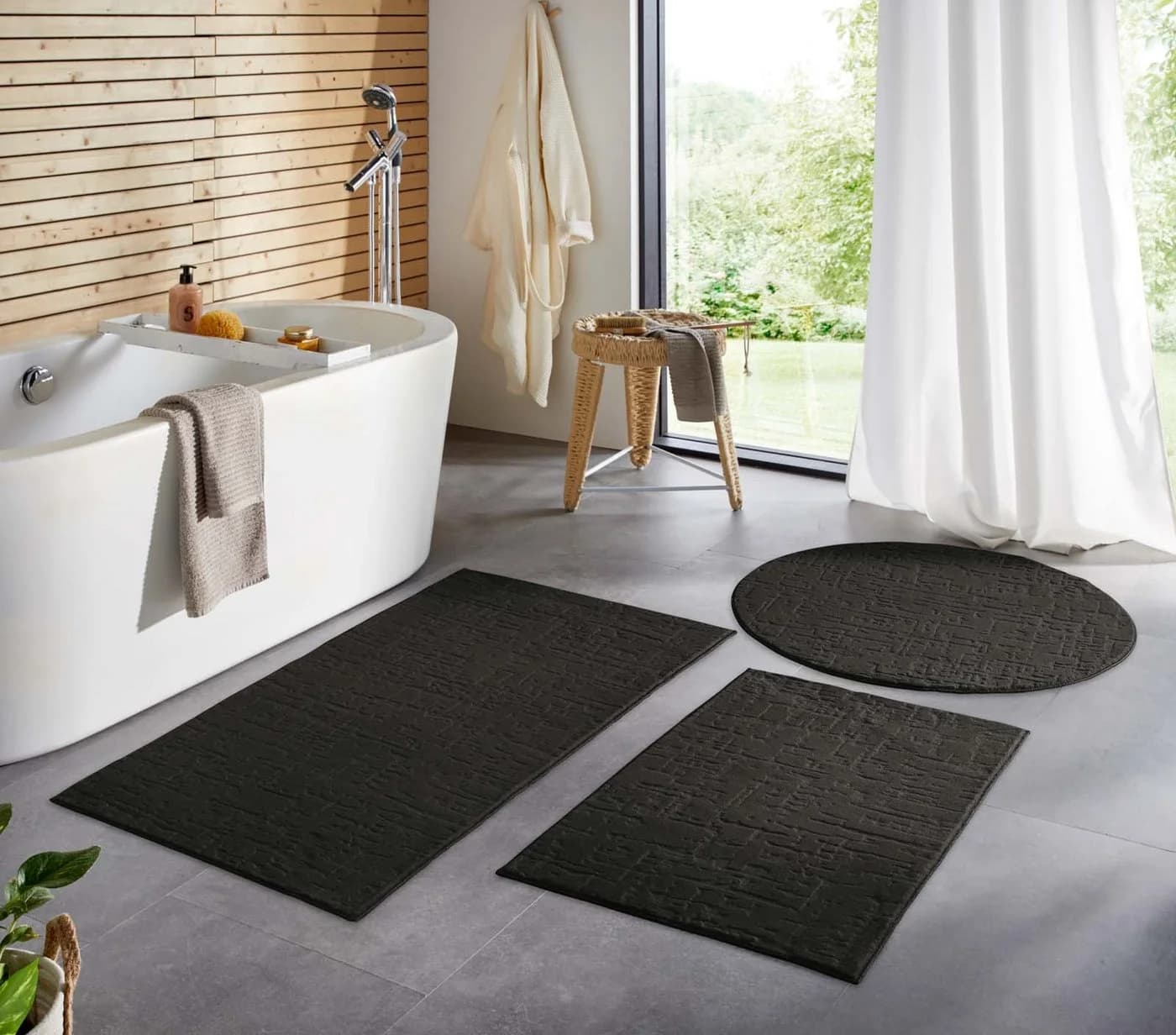TaraCarpet Homestyle Vintage Teppich Anthrazit 60x120 cm