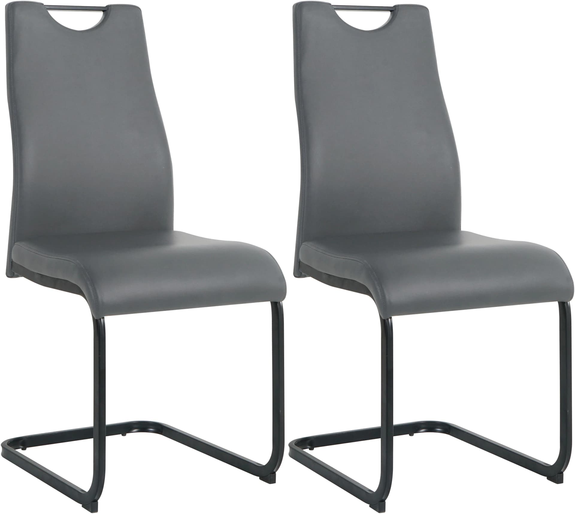 Freischwinger INOSIGN grau, 2er-Set, Designer-Gestell, Wellenunterfederung