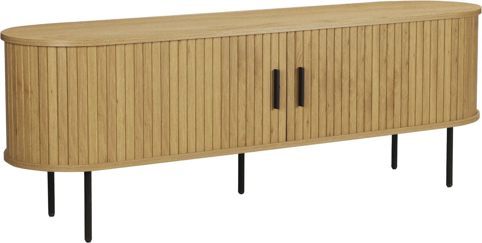 MÖBILIA Lowboard 2 Schiebetüren Schwarz/Beige Metall