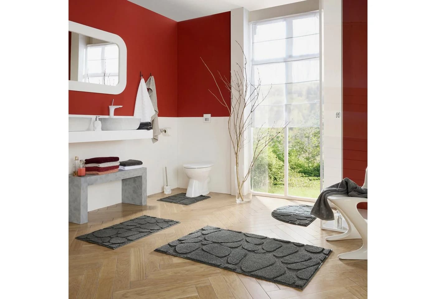 REDBEST Badematte Jacox 18 mm eckig Uni
