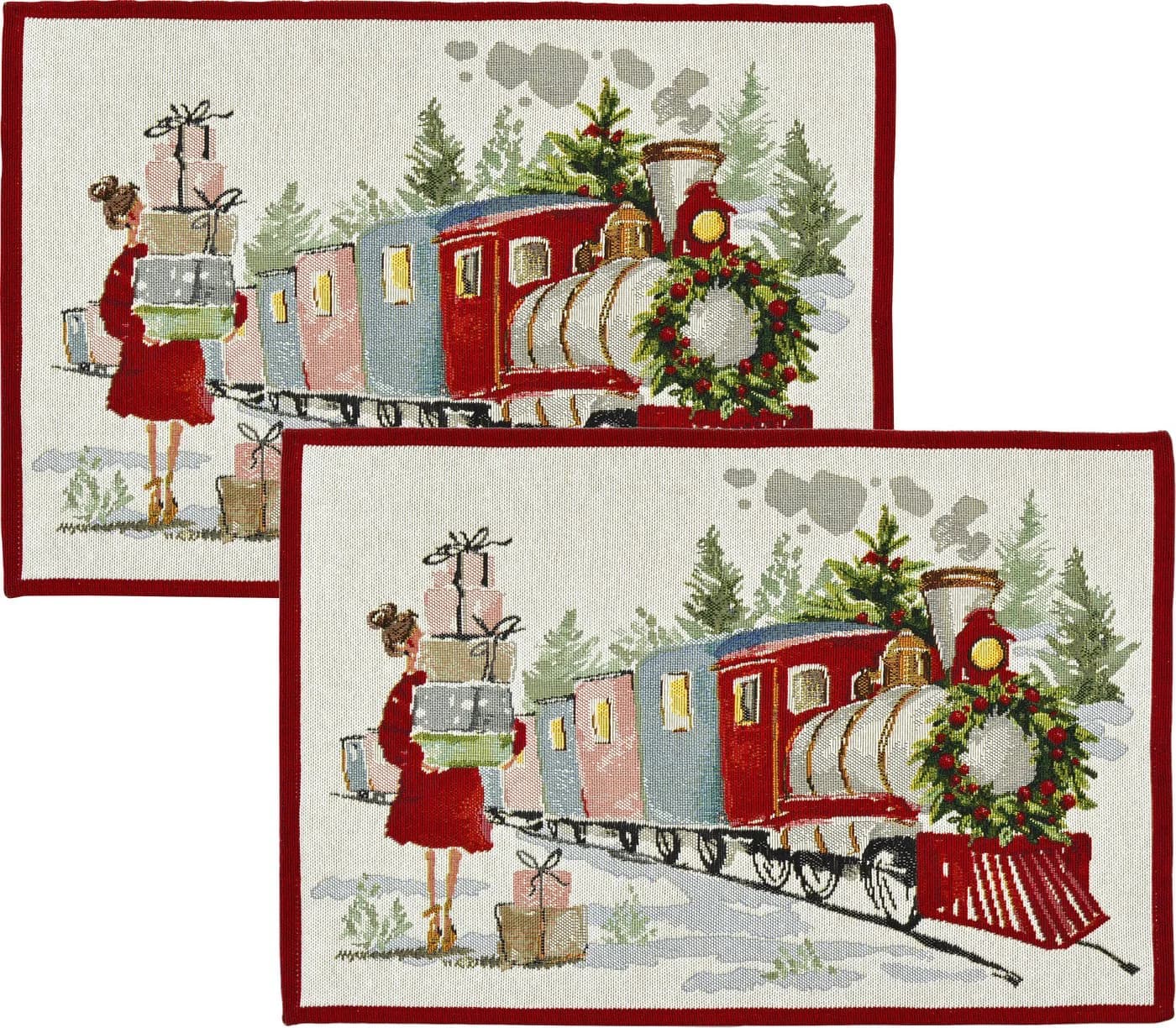 sander table + home Platzset "Xmas Express" 2er-Pack Gobelin Bunt