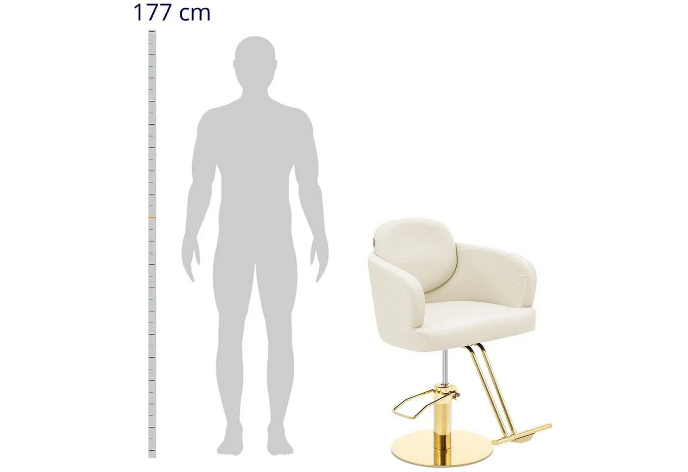 Physa Friseurstuhl Winsford Creme & Gold Armlehnenstuhl 200 kg