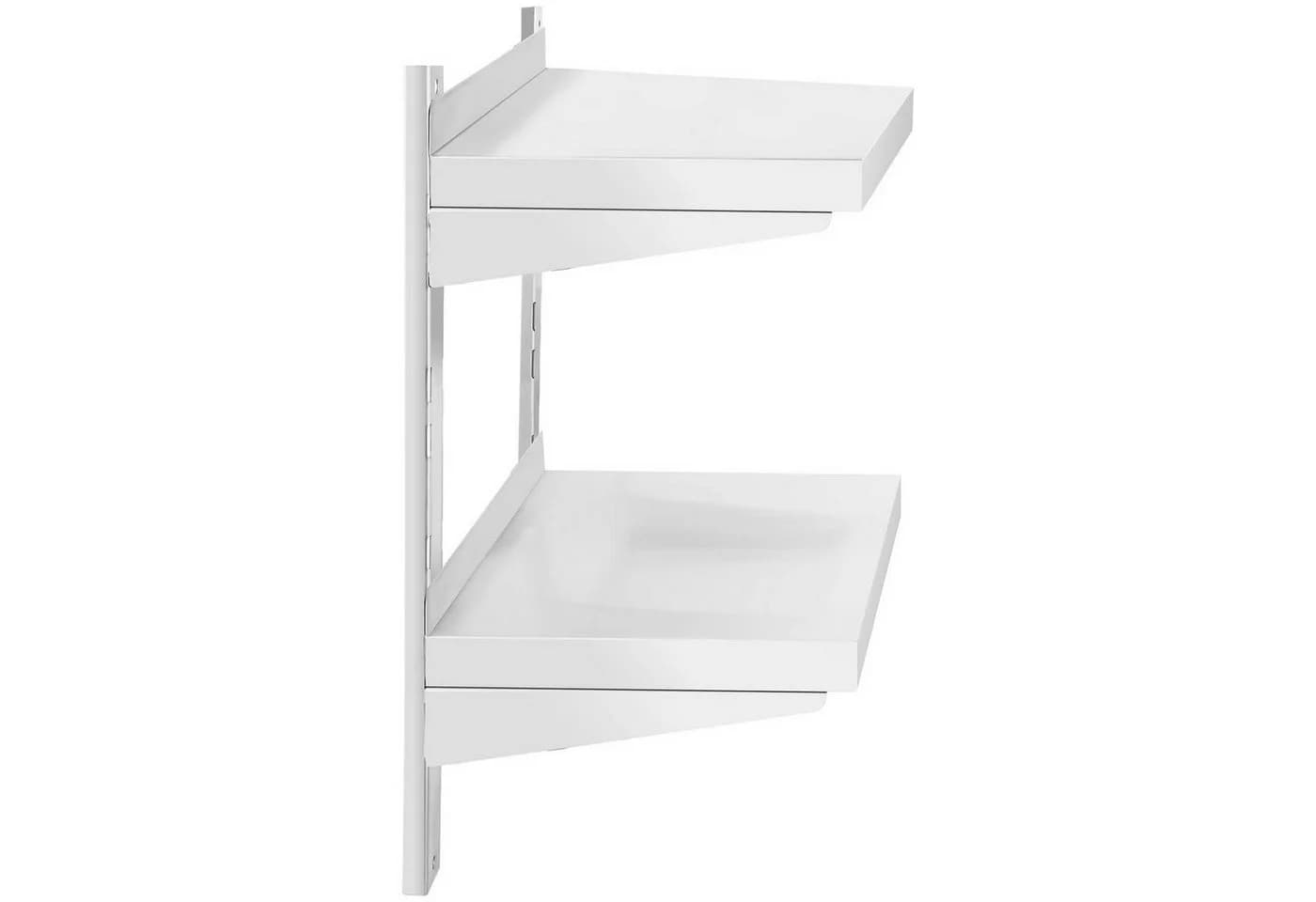 Royal Catering Hängeregal 60 x 30 cm Wandbord Doppel Wandregal Edelstahl