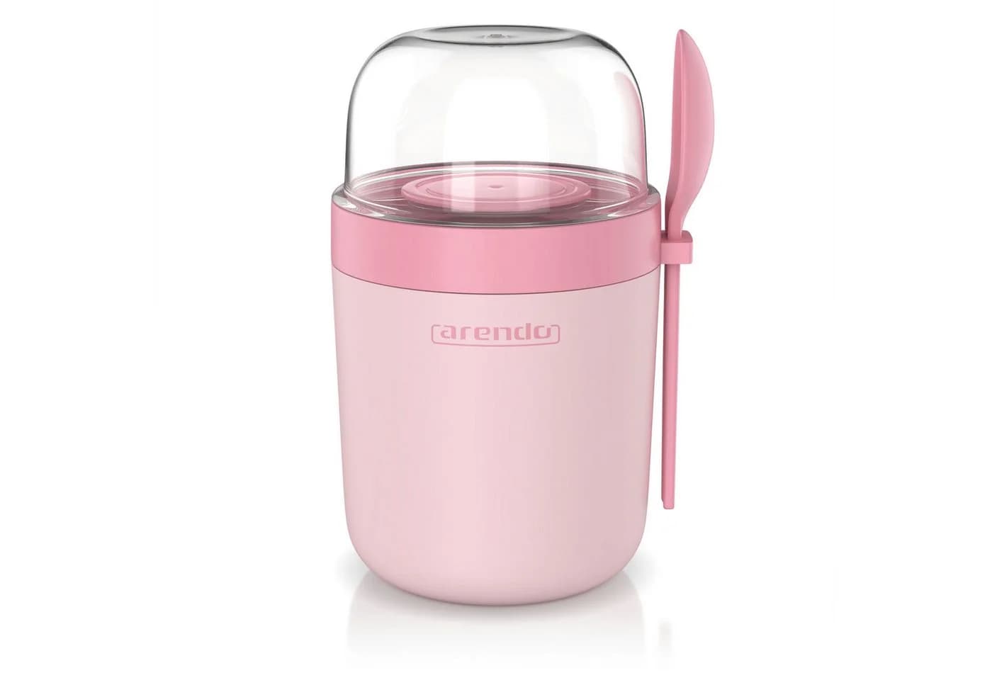 Arendo Mehrwegbecher Müslibecher mit Löffel Rosa 750ml