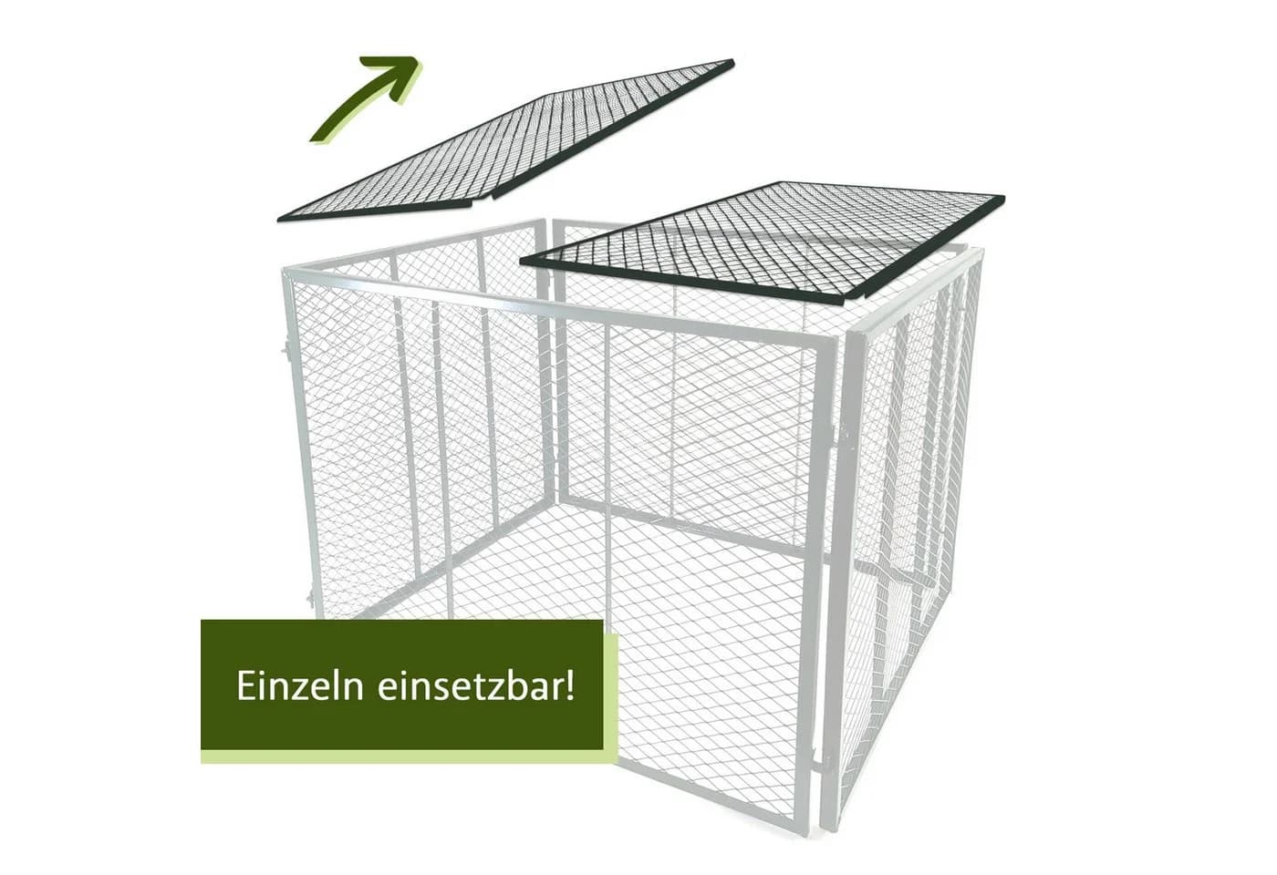 Lemodo Komposter Deckel grün zweiteilig Stahl