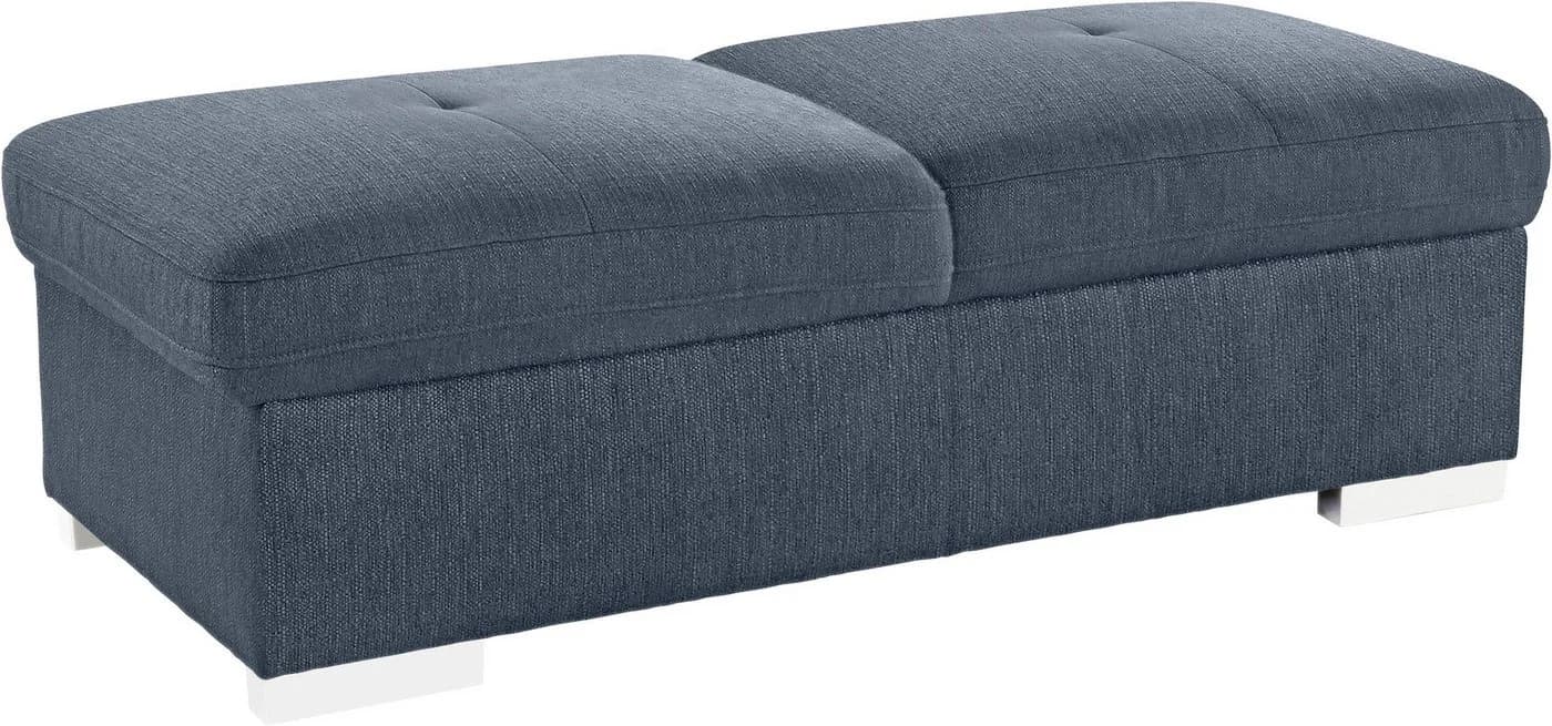 exxpo Hocker Spring Bankhocker 2-Sitzer Blau Leder & Kunstleder