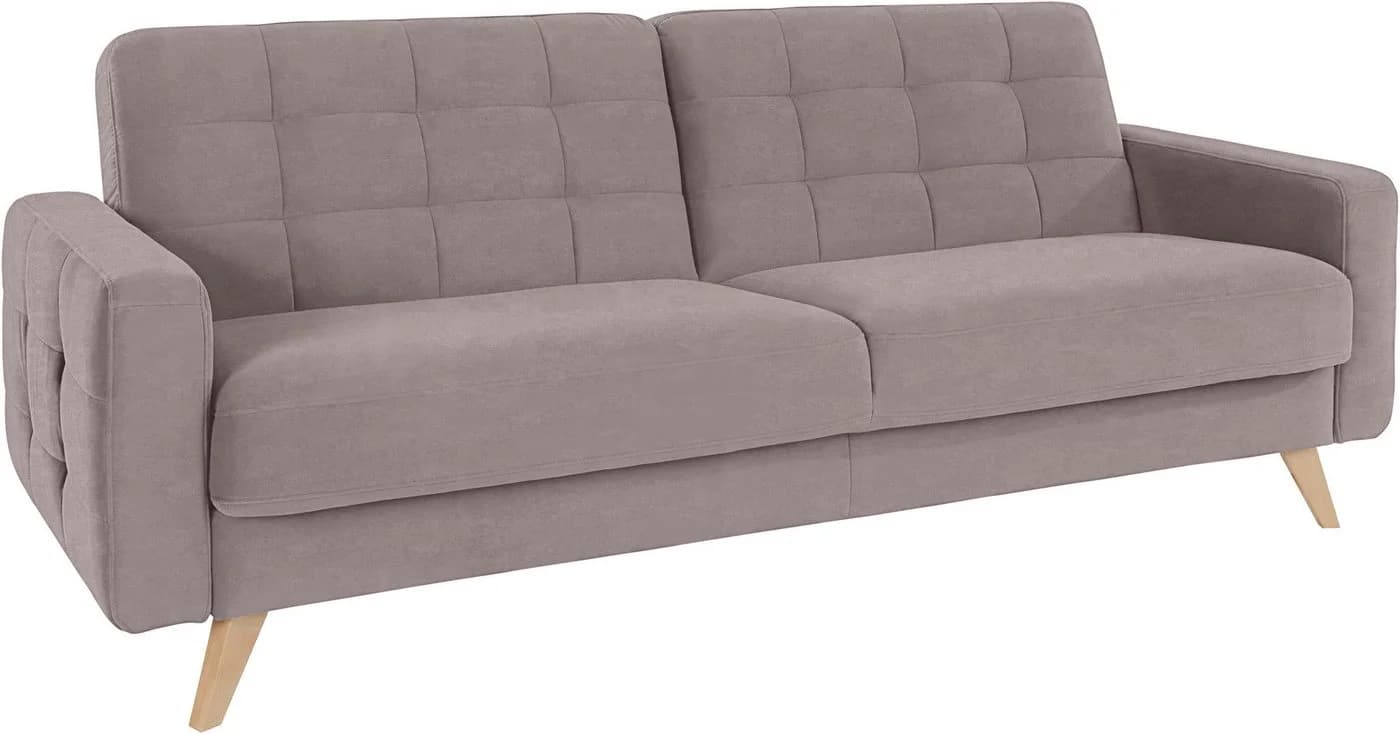 exxpo Sofa Fashion 3-Sitzer mit Schlafunktion Taupe