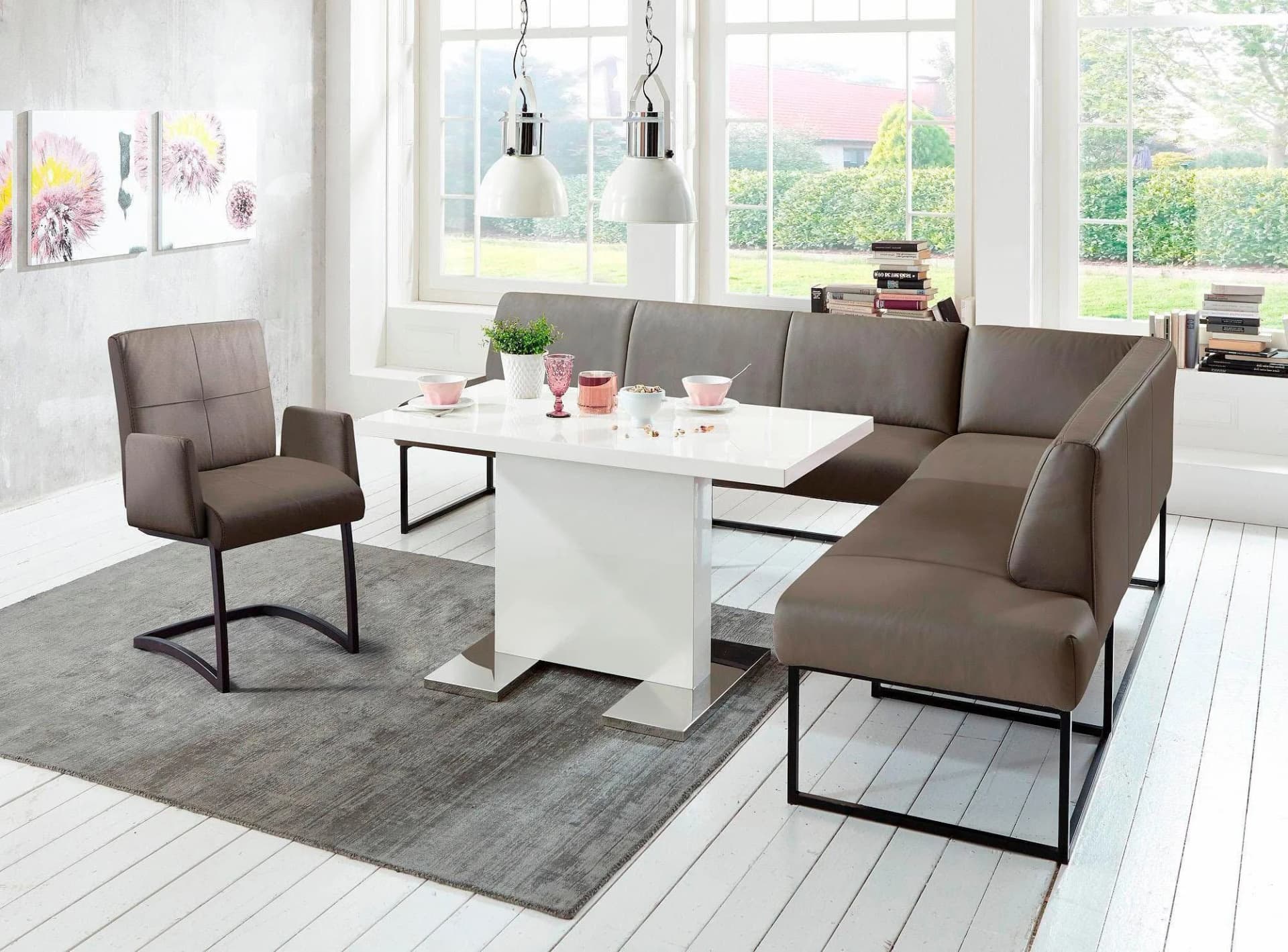 Eckbank EXXPO SOFA FASHION Affogato Grau Kunstleder
