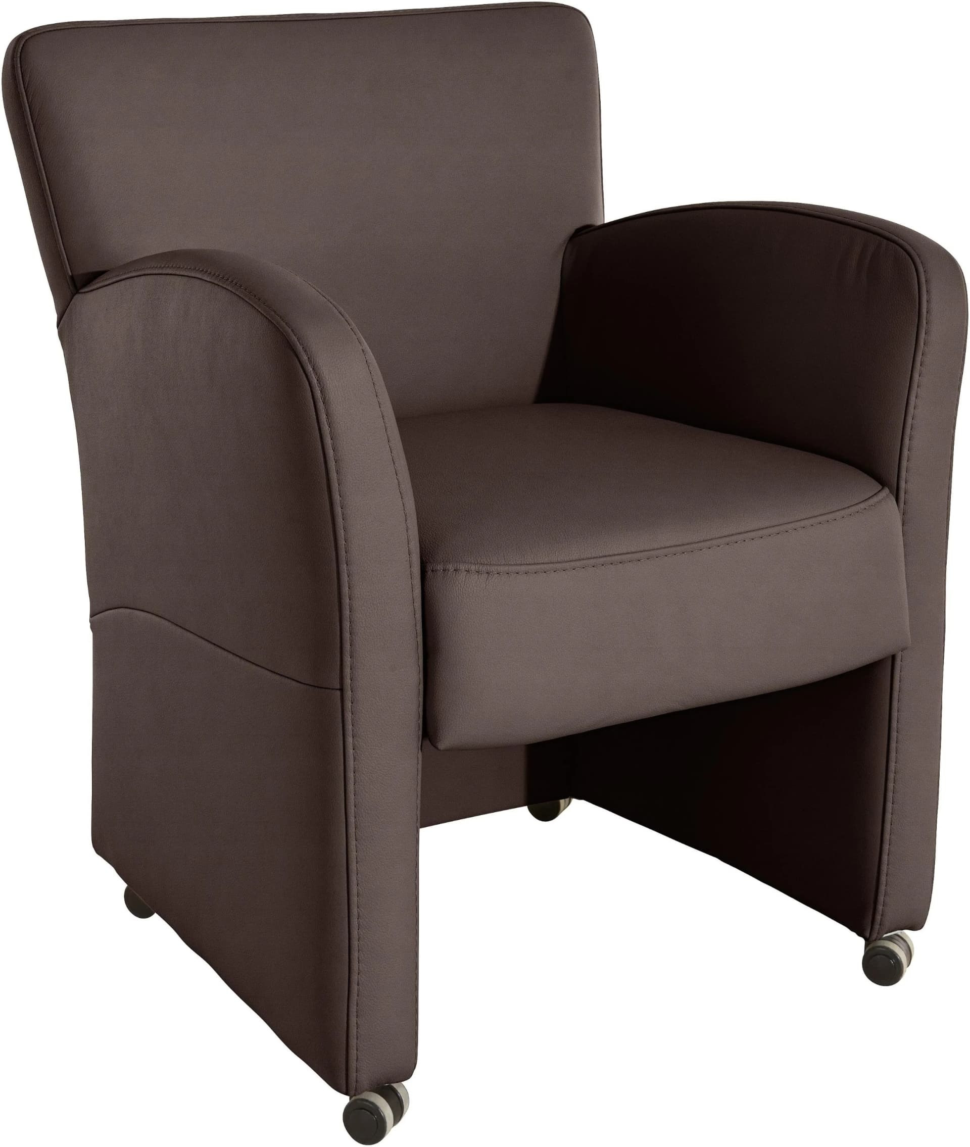 EXXPO Sessel Cortado Loungesessel auf Rollen Dunkelbraun