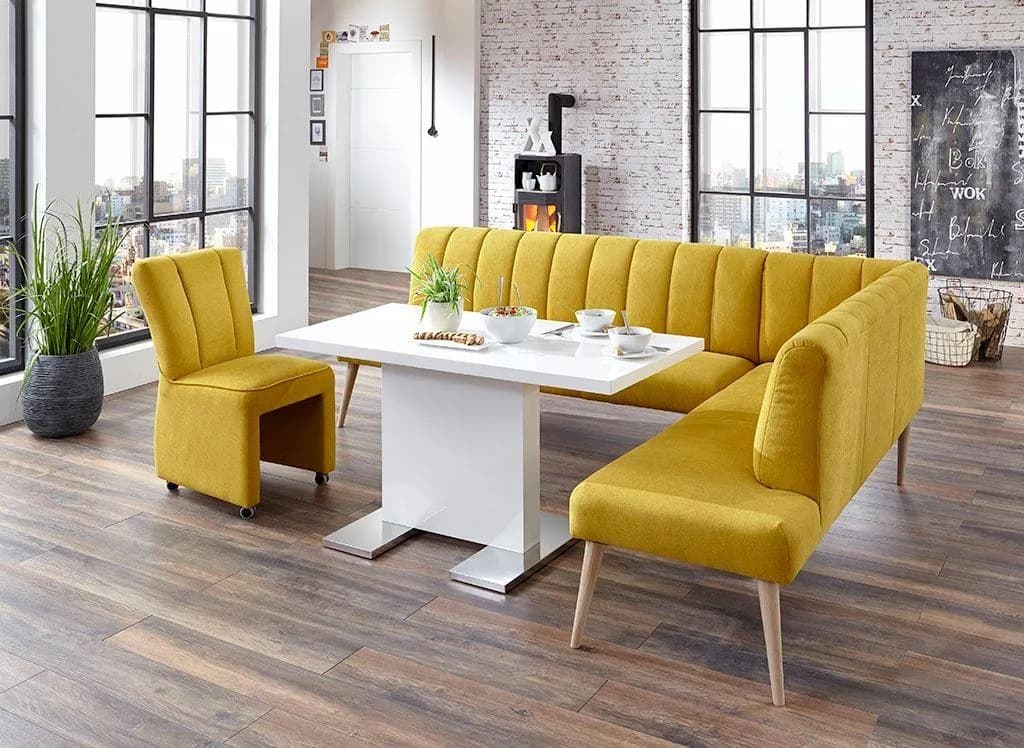 EXXPO Eckbank Costa Modern Gelb Webvelour