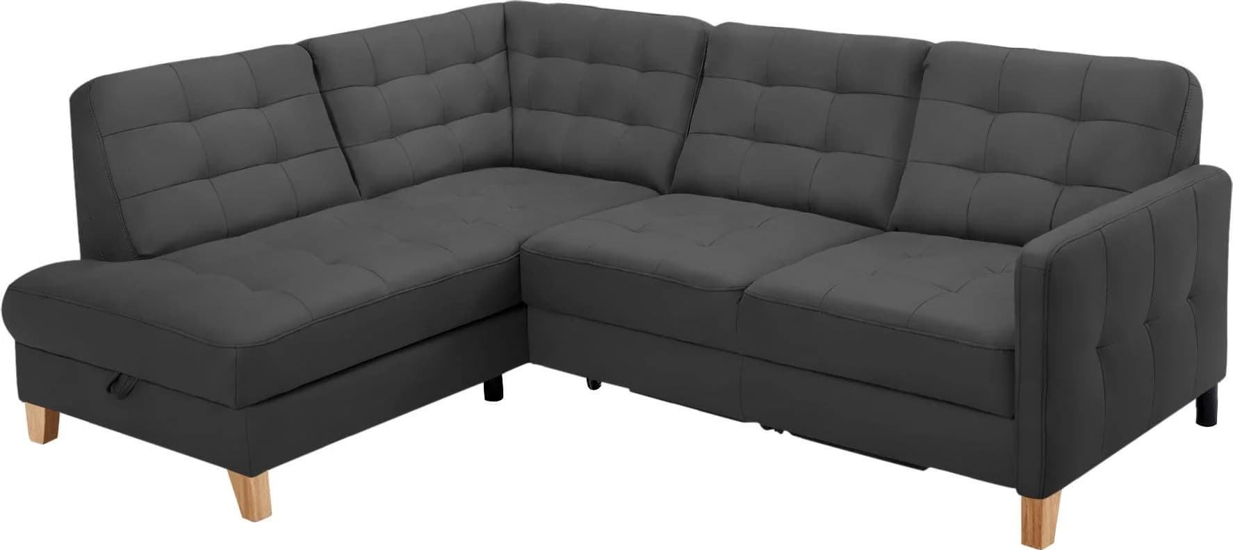 EXXPO Ecksofa Elio L-Form blau mit Bettfunktion