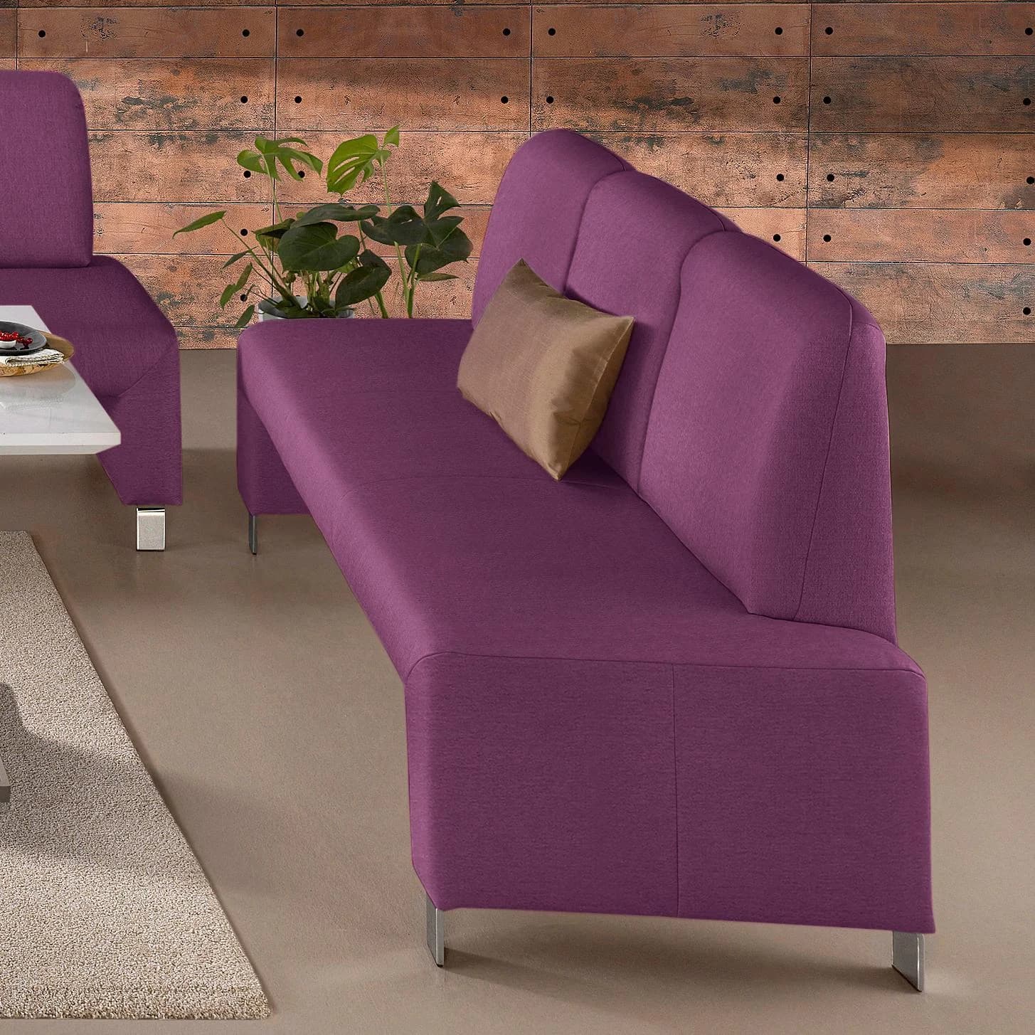 exxpo Polsterbank Intenso Fuchsia mit Rückenlehne