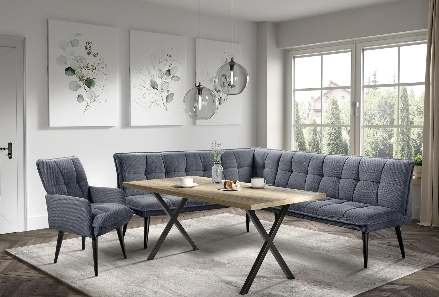 Elegante Essbank in Anthrazit