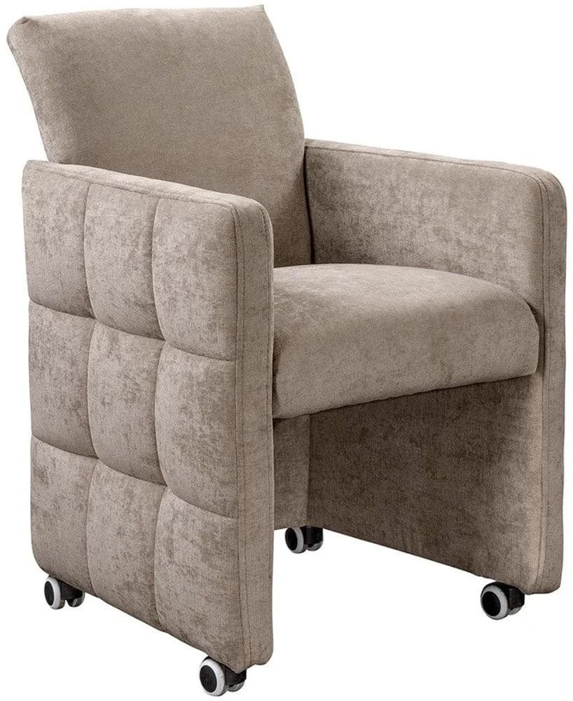 EXXPO Barista Esszimmersessel Beige Modern mit Rollen