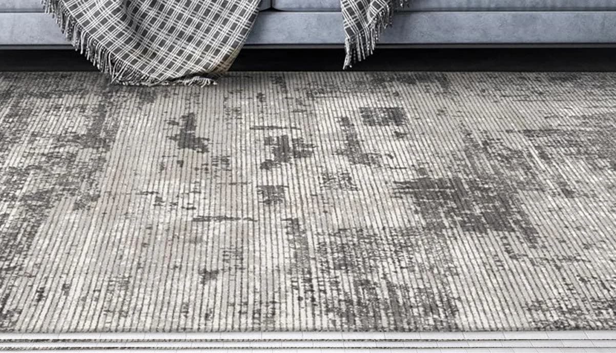 PADIRO Sinai 325 Teppich Grau Retro Viskose Print-Muster