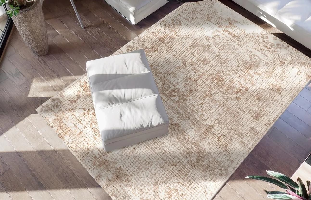 PADIRO Teppich Puerto 225 Beige Creme Viskose Vintage Optik