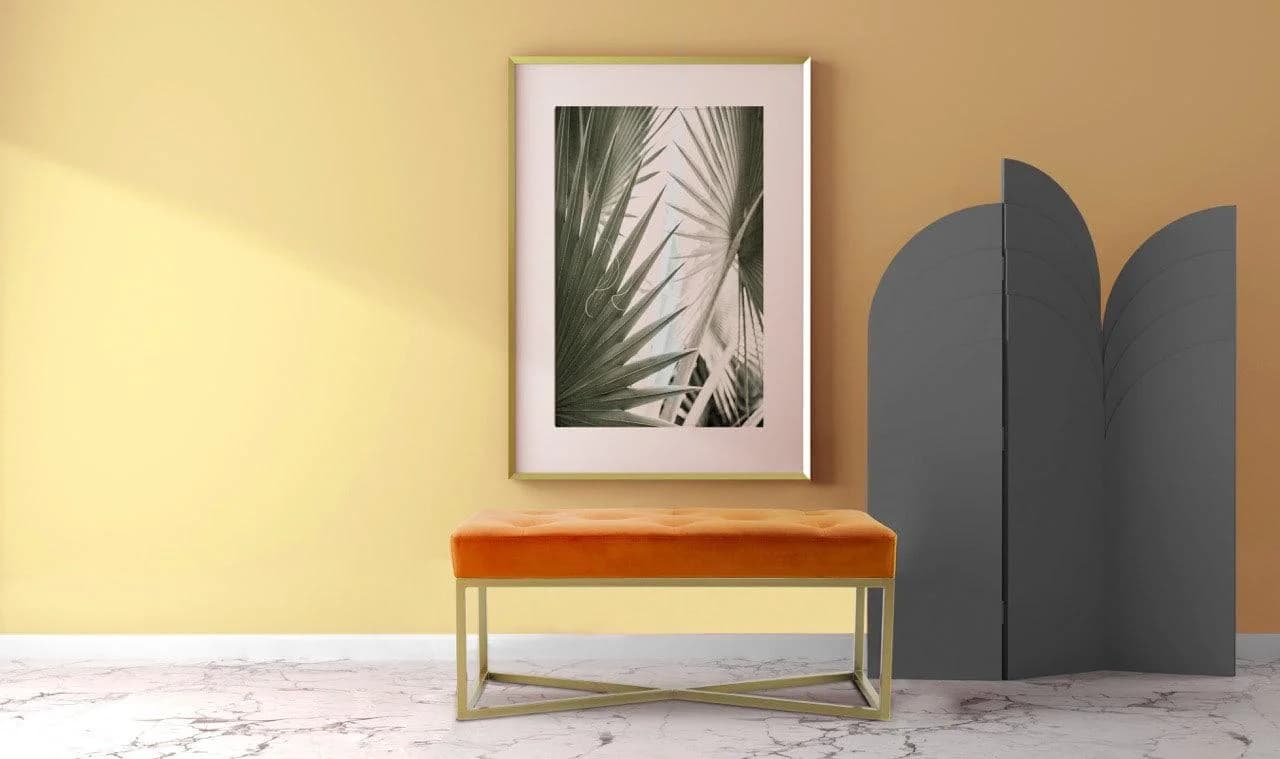 KAYOOM Sitzbank Diaz 125 Orange Gold Samtgesteppt