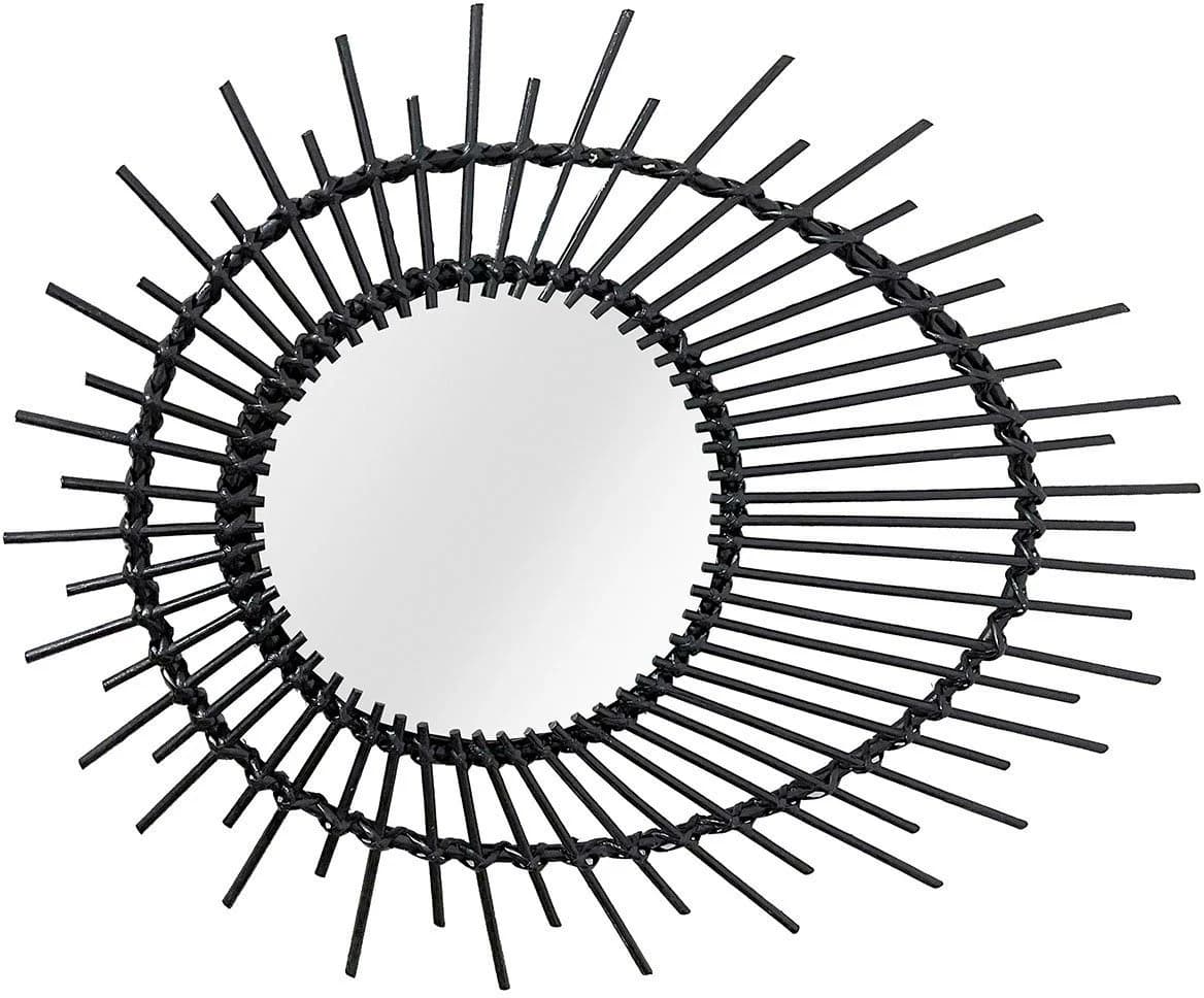 KAYOOM Wandspiegel Aina 125 Schwarz Rattan Rahmen