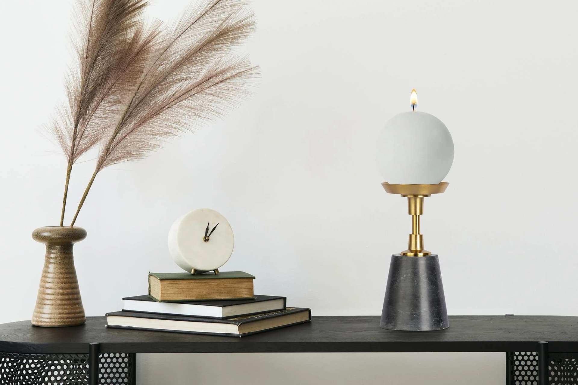 KAYOOM Kerzenständer Fayya 125 Gold Schwarz Aluminium Marmor