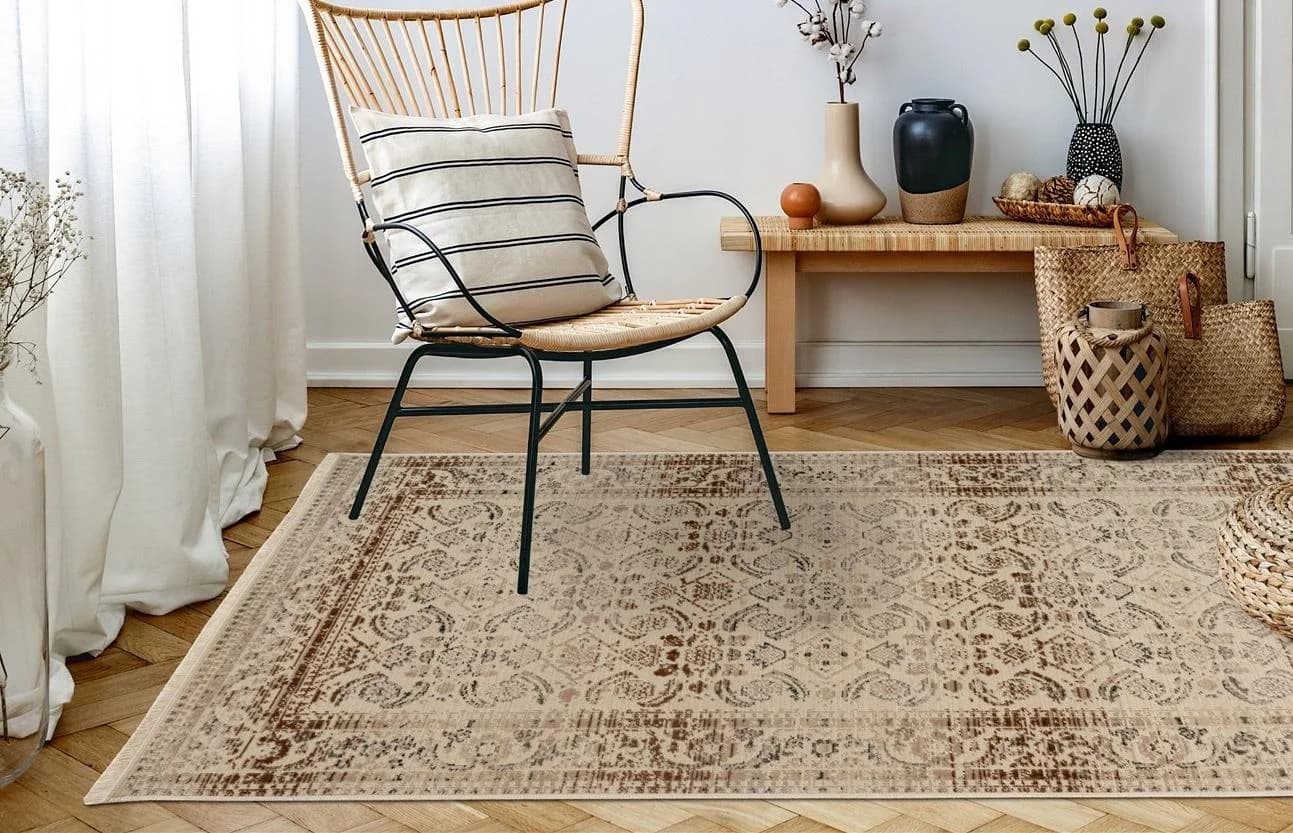 KAYOOM Charu 600 Teppich Beige Vintage Look Polypropylen