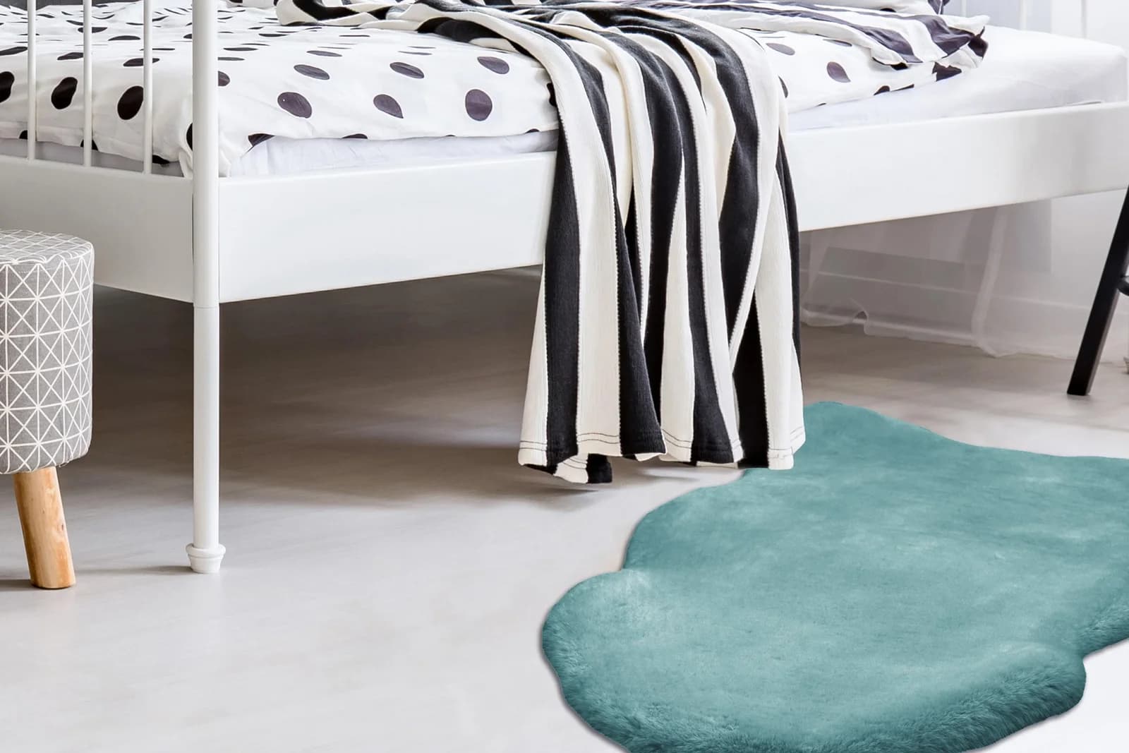 Arte Espina Rabbit 200 Fellteppich Türkis Kuschelweich Hochflor