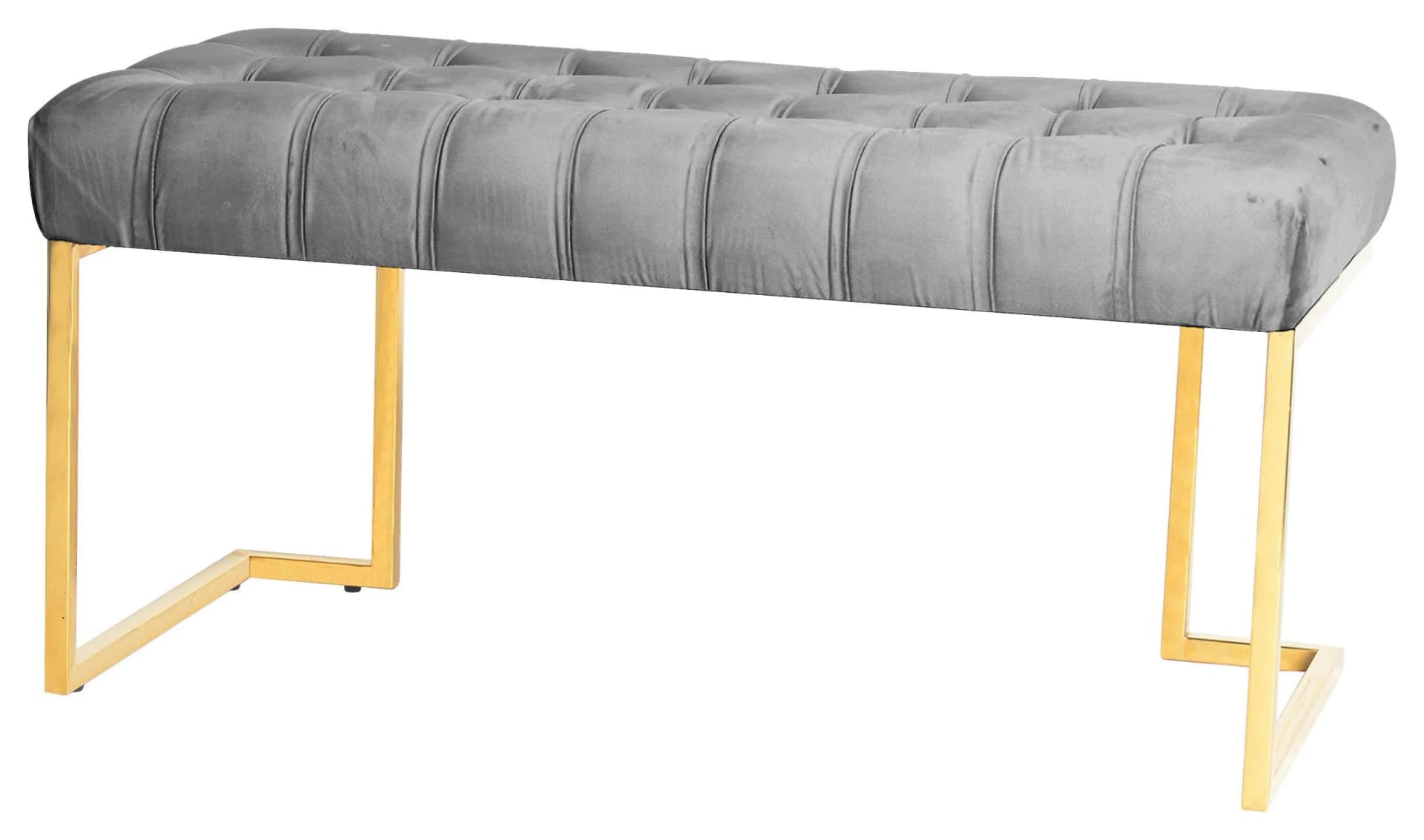 Kayoom Sitzbank Rarity 225 Grau Samt mit goldenem Gestell
