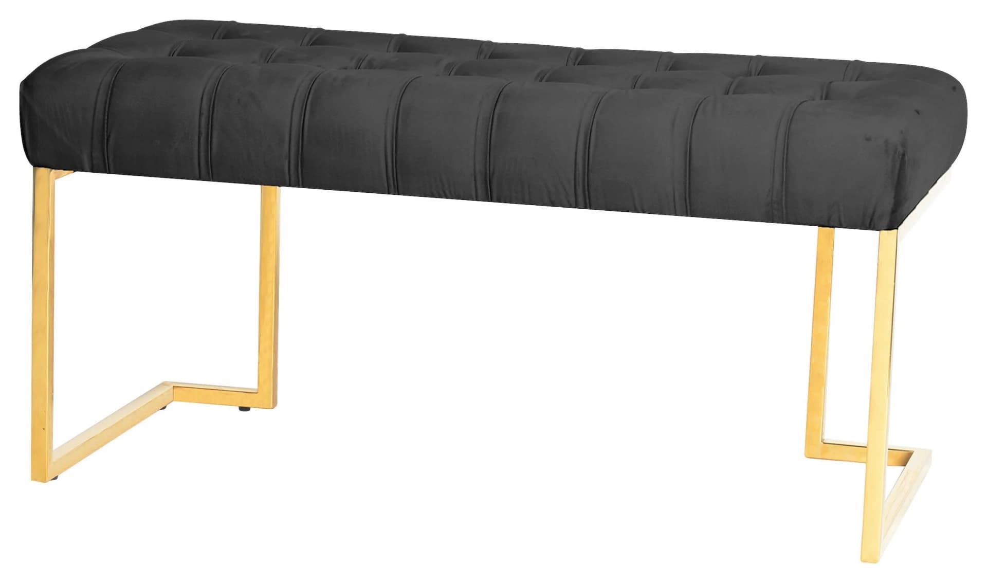 Kayoom Sitzbank Rarity 225 Schwarz Samt mit Edelstahlgestell