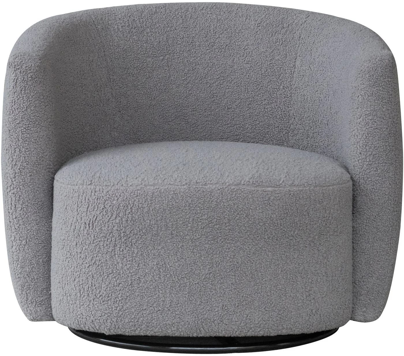 Kayoom Drehsessel Aveiro 125 Grau Teddy-Stoff Modern