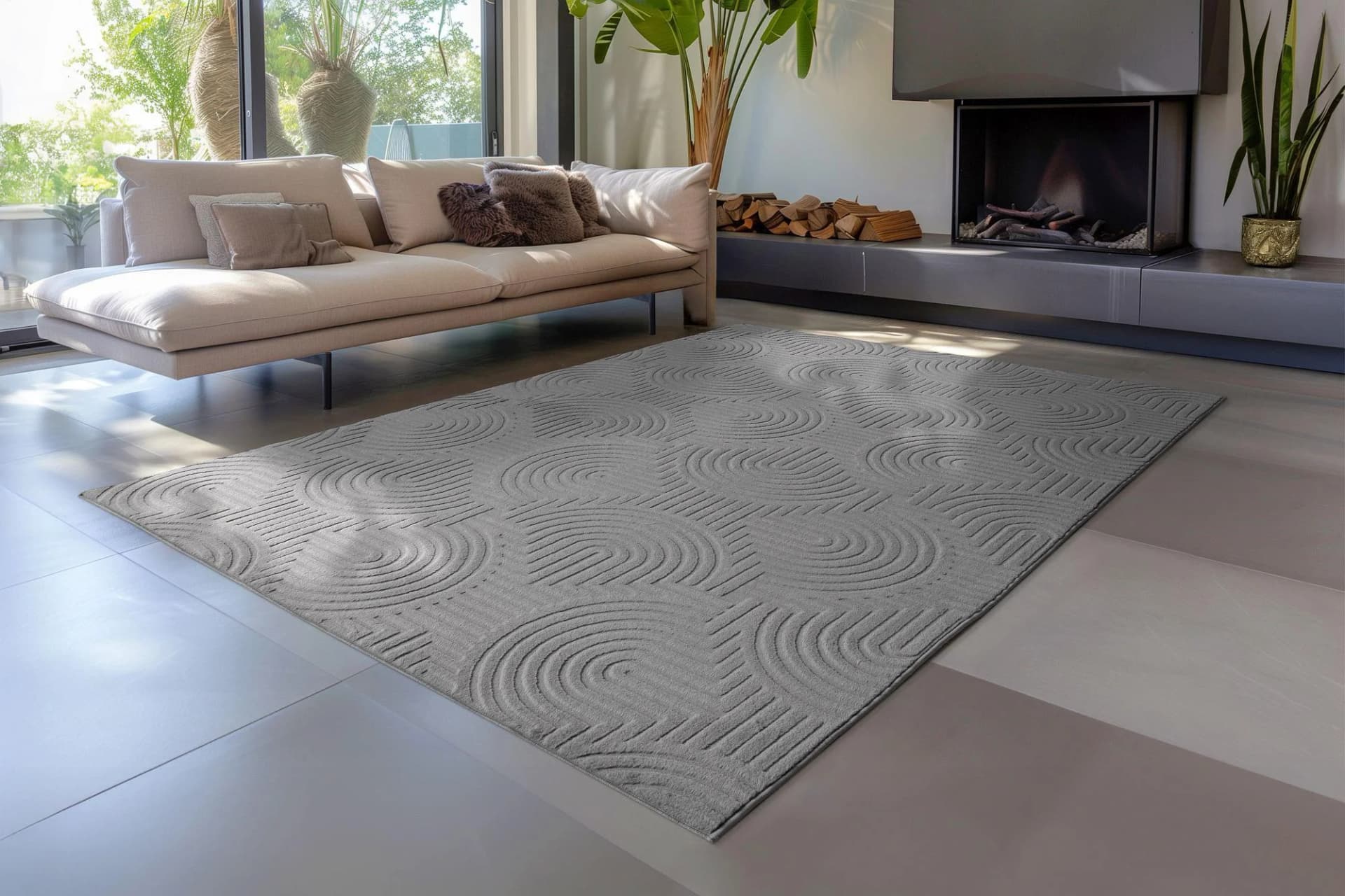 KAYOOM Teppich Balance Flow 225 Anthrazit Modernes Muster