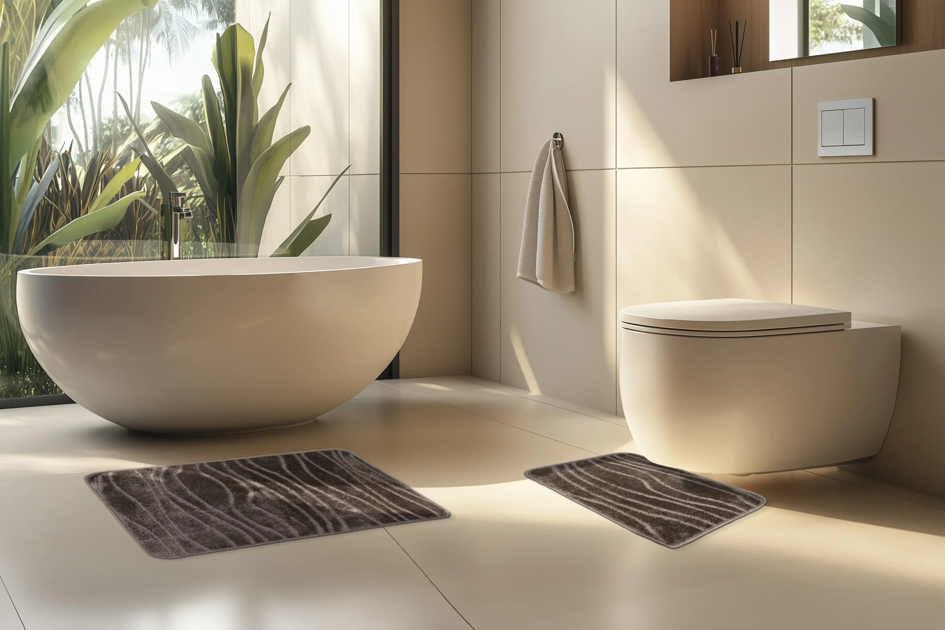 Badematte KAYOOM Lagoon 225 Taupe Polypropylen
