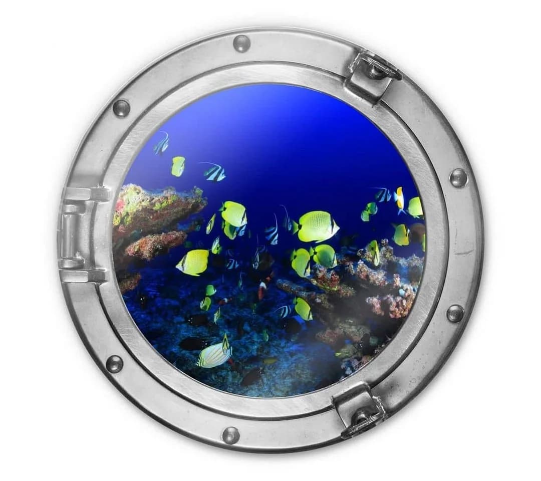 K&L Wall Art Glasbild Neon Fische Badezimmer