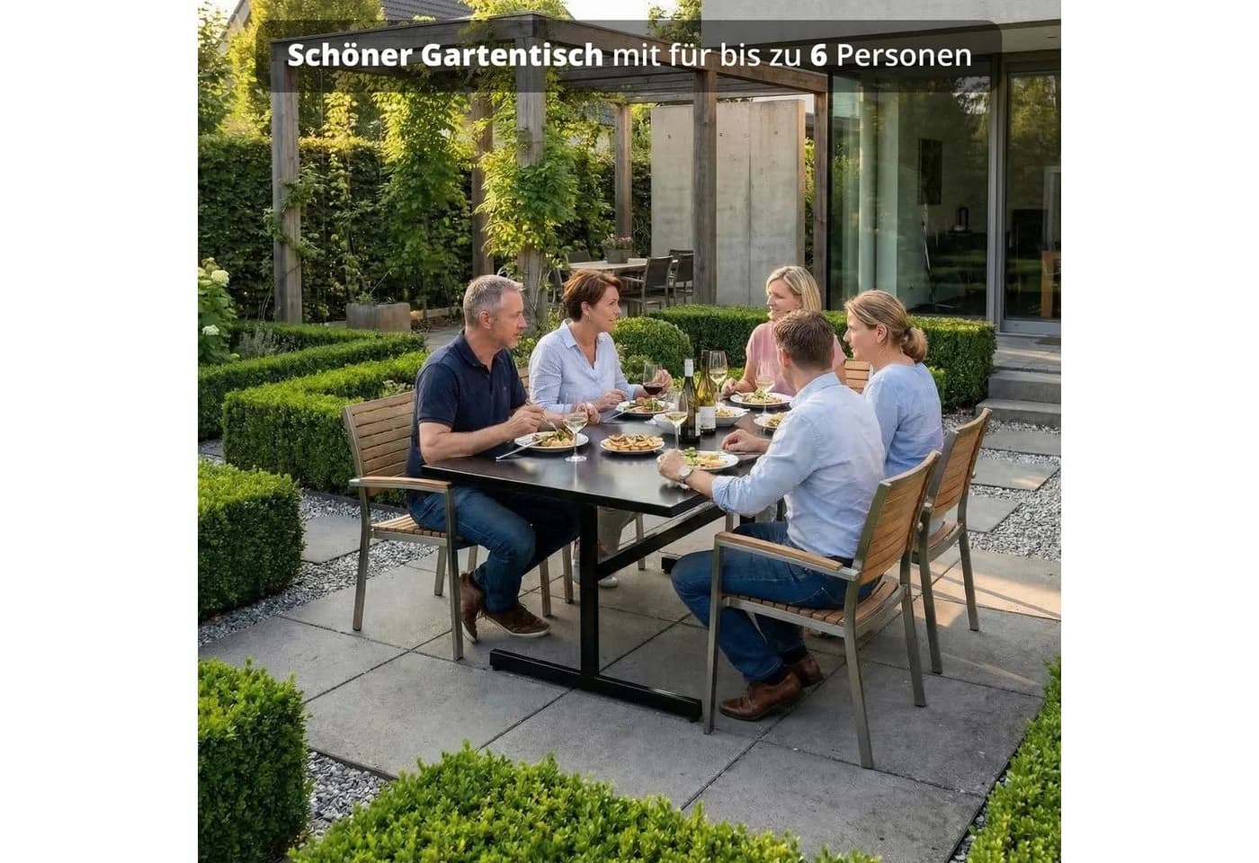 KHG Gartentisch klappbar Anthrazit Stahl wetterfest
