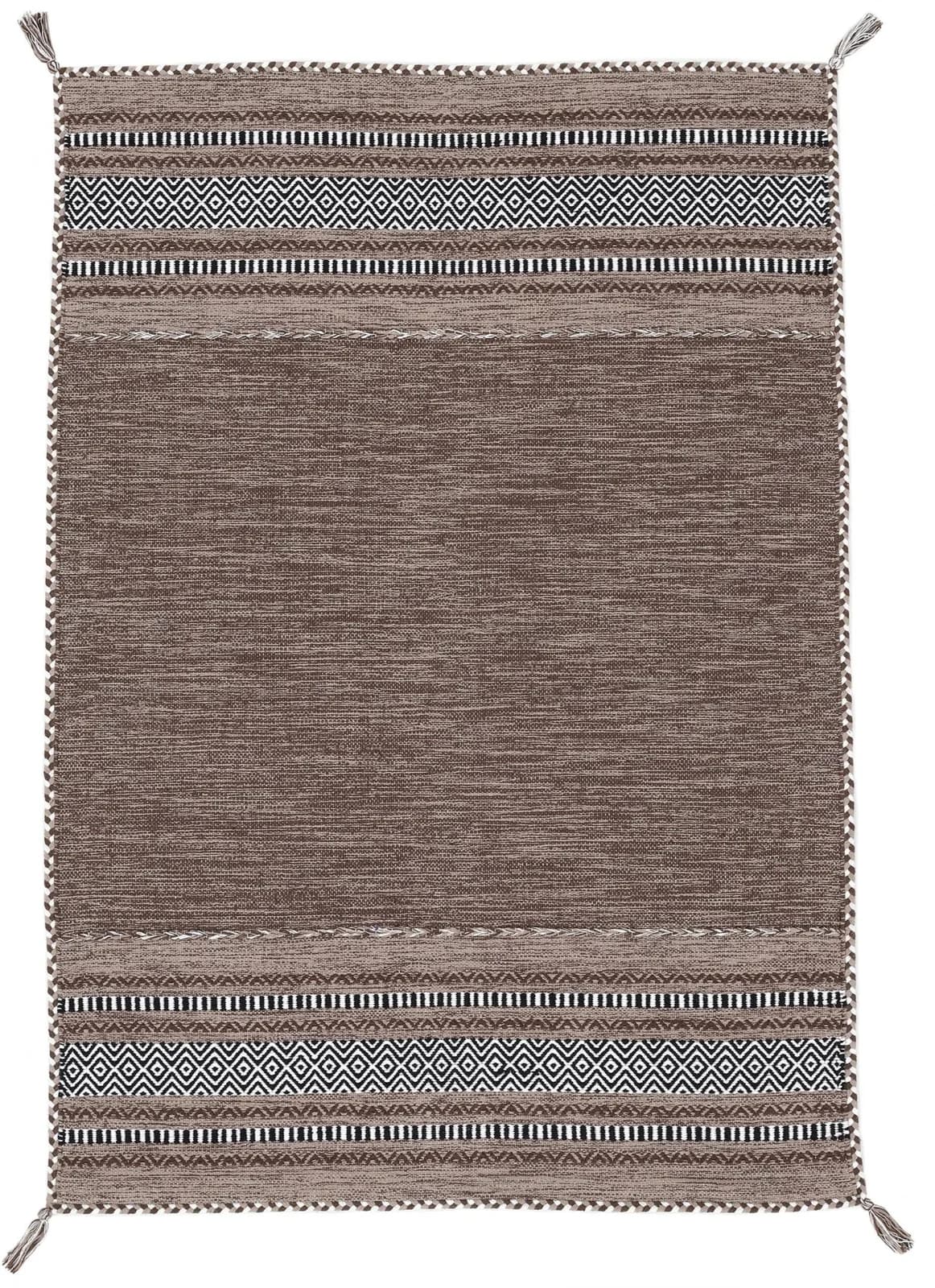 CarpetFine Kelim Azizi Teppich Braun Handgewebt
