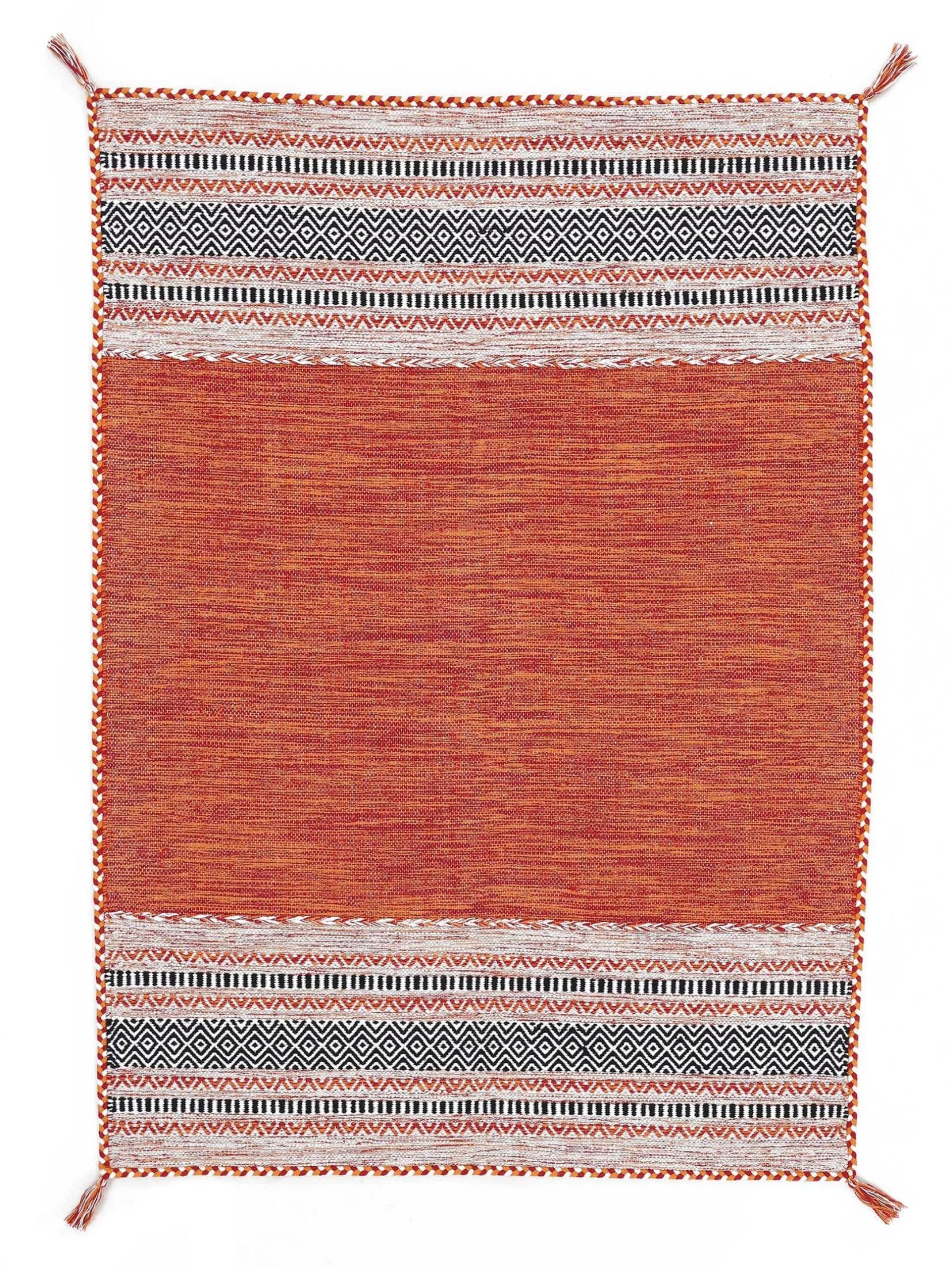 CarpetFine Kelim Azizi Teppich Orange Handgewebt