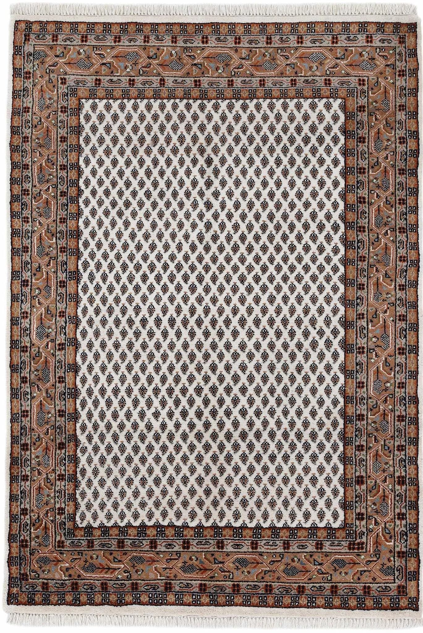 WOVEN ARTS Orientteppich Mir Beige Handgeknüpft 140x200cm