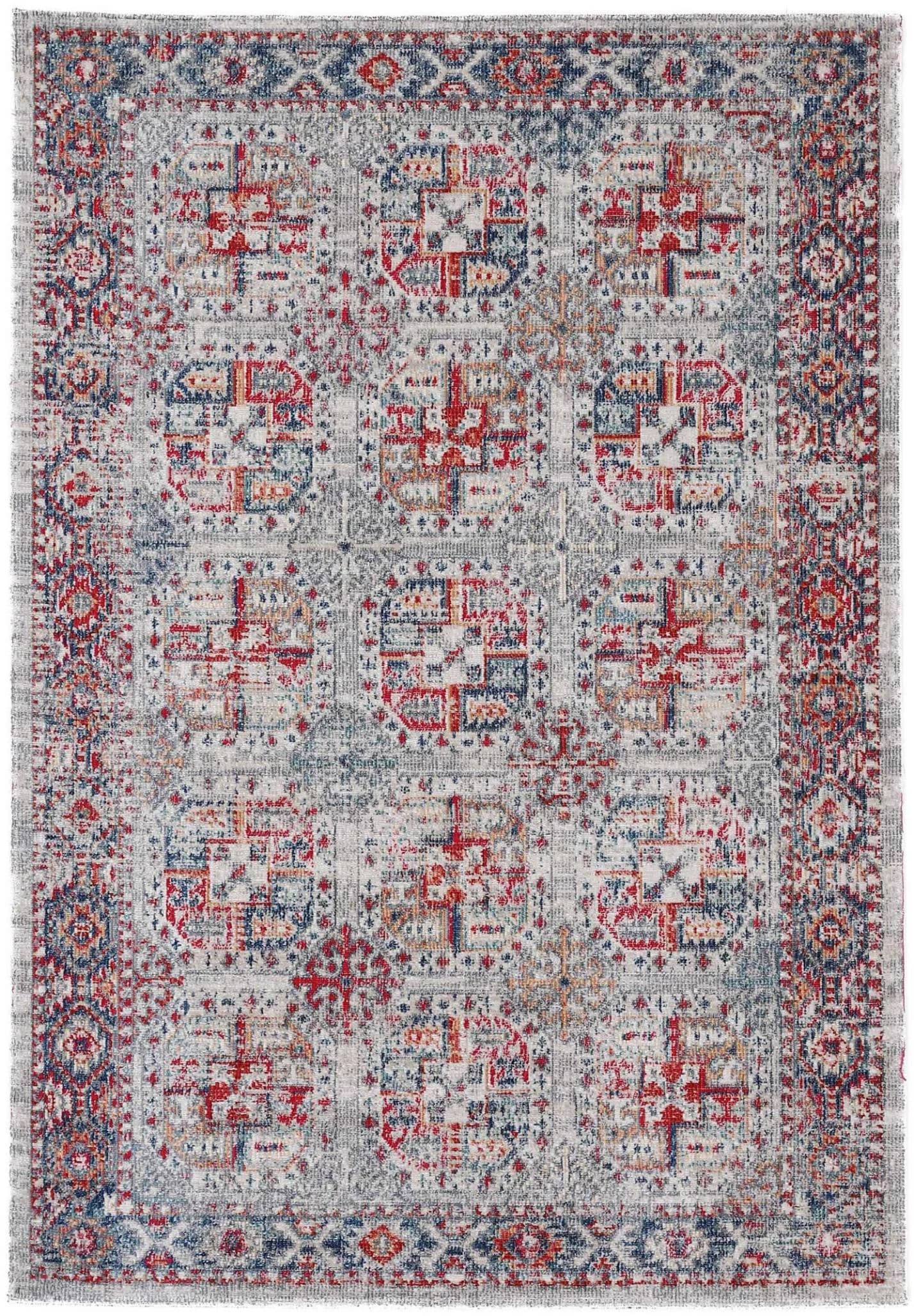 CarpetFine Teppich Mahal Hellgrau Orientalisch Vintage