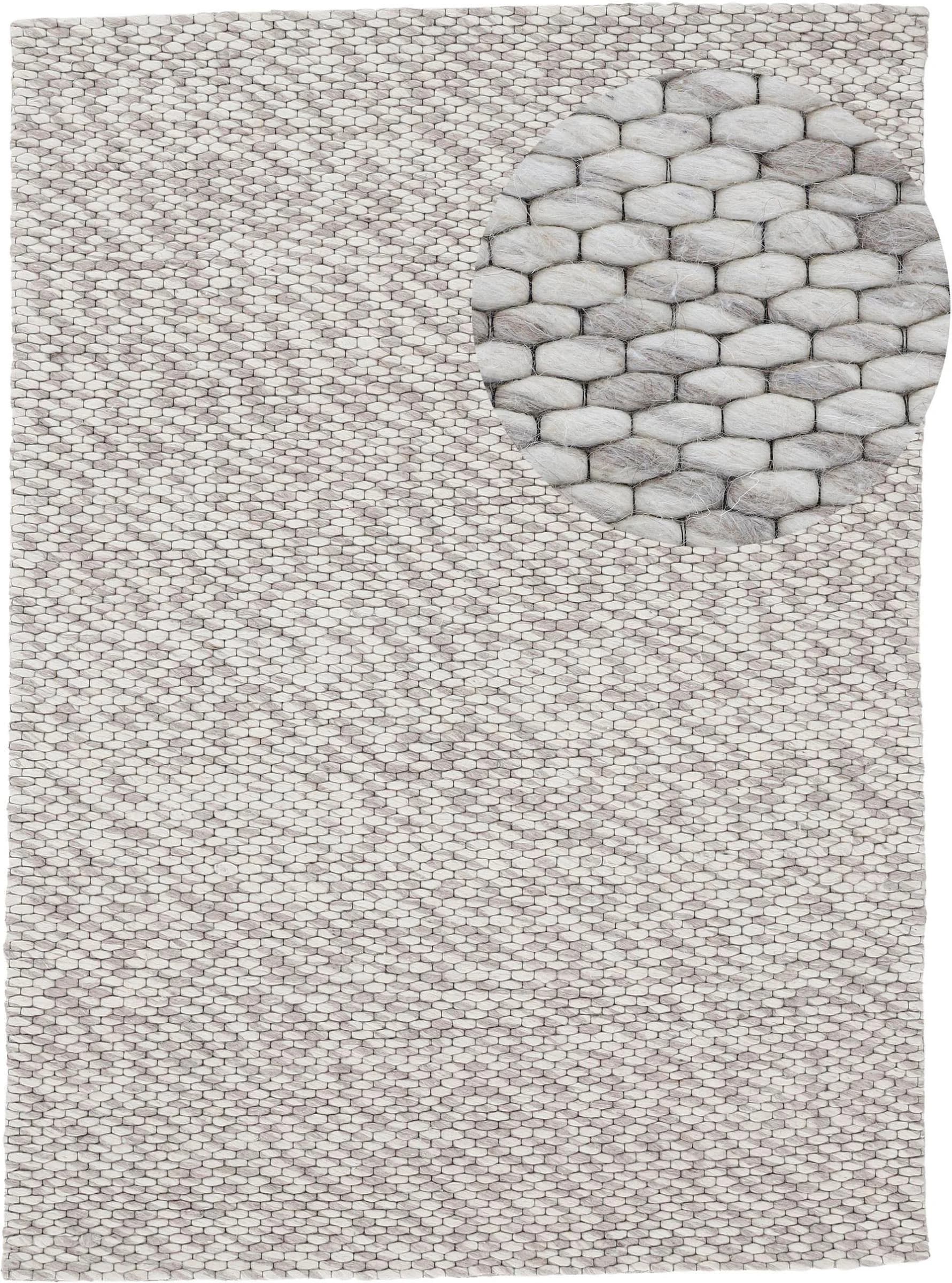 Carpetfine Wollteppich Sina Handgewebt Meliert Braun