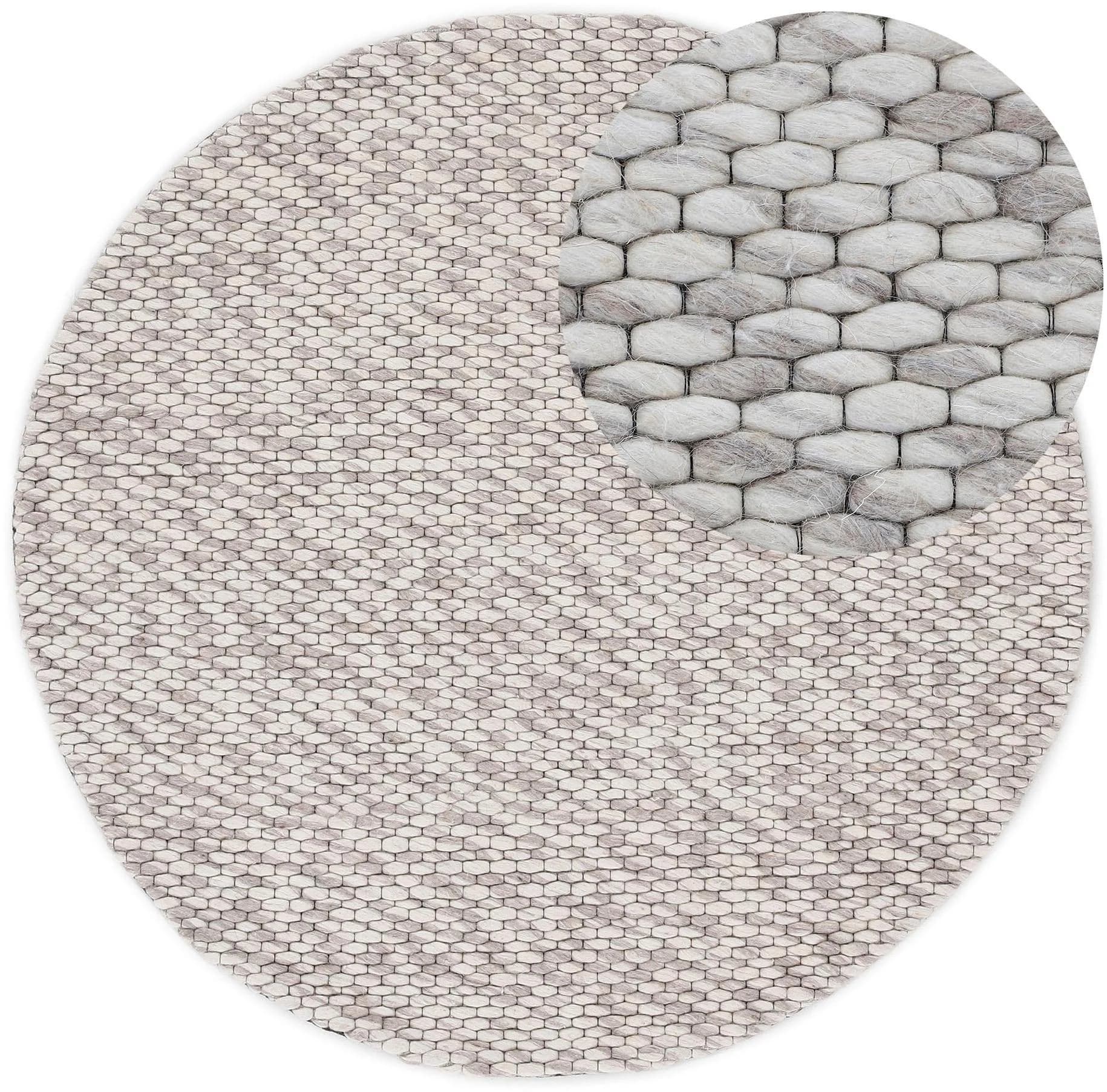 CarpetFine Wollteppich Sina Braun Handgewebt Rund 150cm