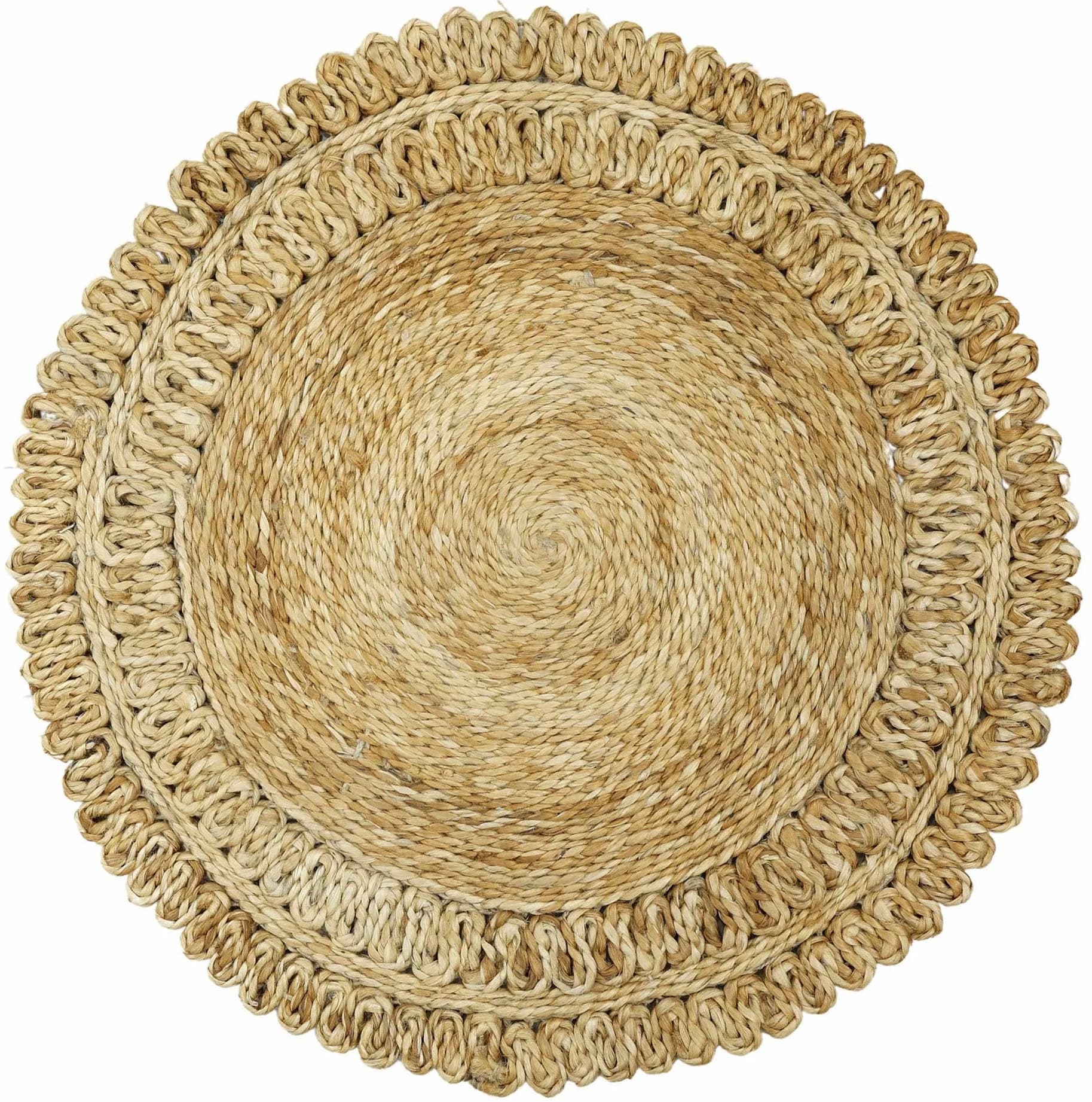 CARPETFINE Juteteppich Luca Rund Beige Boho Style
