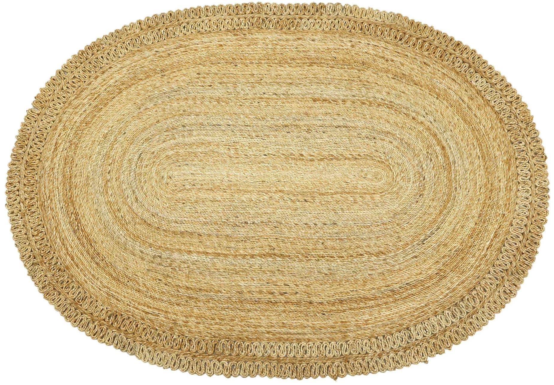 CarpetFine Juteteppich Luca Beige Natur Handgewebt Boho Style
