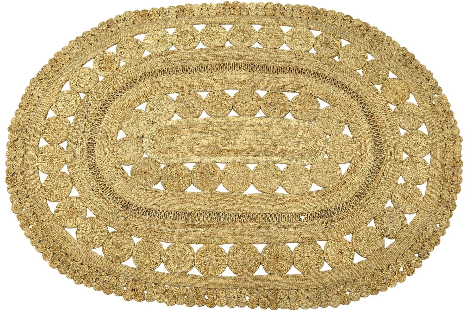 CarpetFine Juteteppich Finn Beige Natur Handgewebt Boho