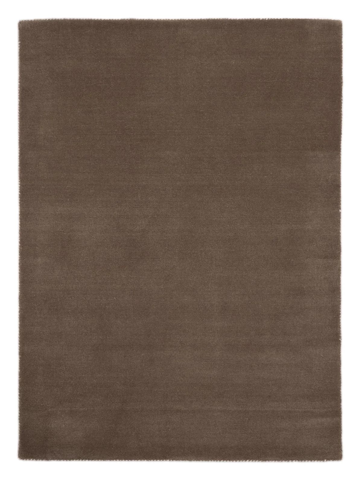 CARPETFINE Gabbeh Lola Uni Wollteppich Grau Taupe Handgewebt