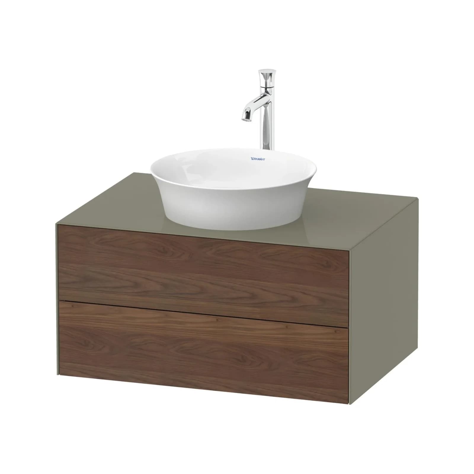 Duravit White Tulip Konsolenwaschtischunterbau Amerikanischer Nussbaum Stein Grau Matt