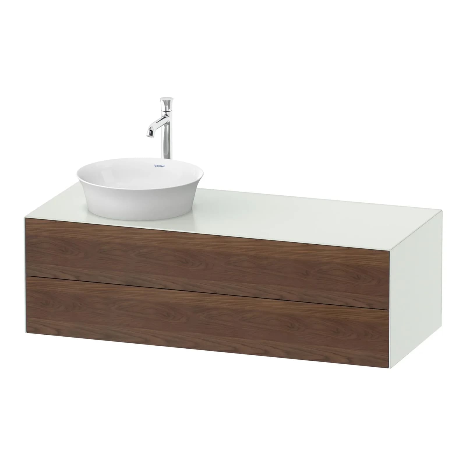 Duravit White Tulip Konsolenwaschtischunterbau Amerikanischer Nussbaum & Weiß Matt