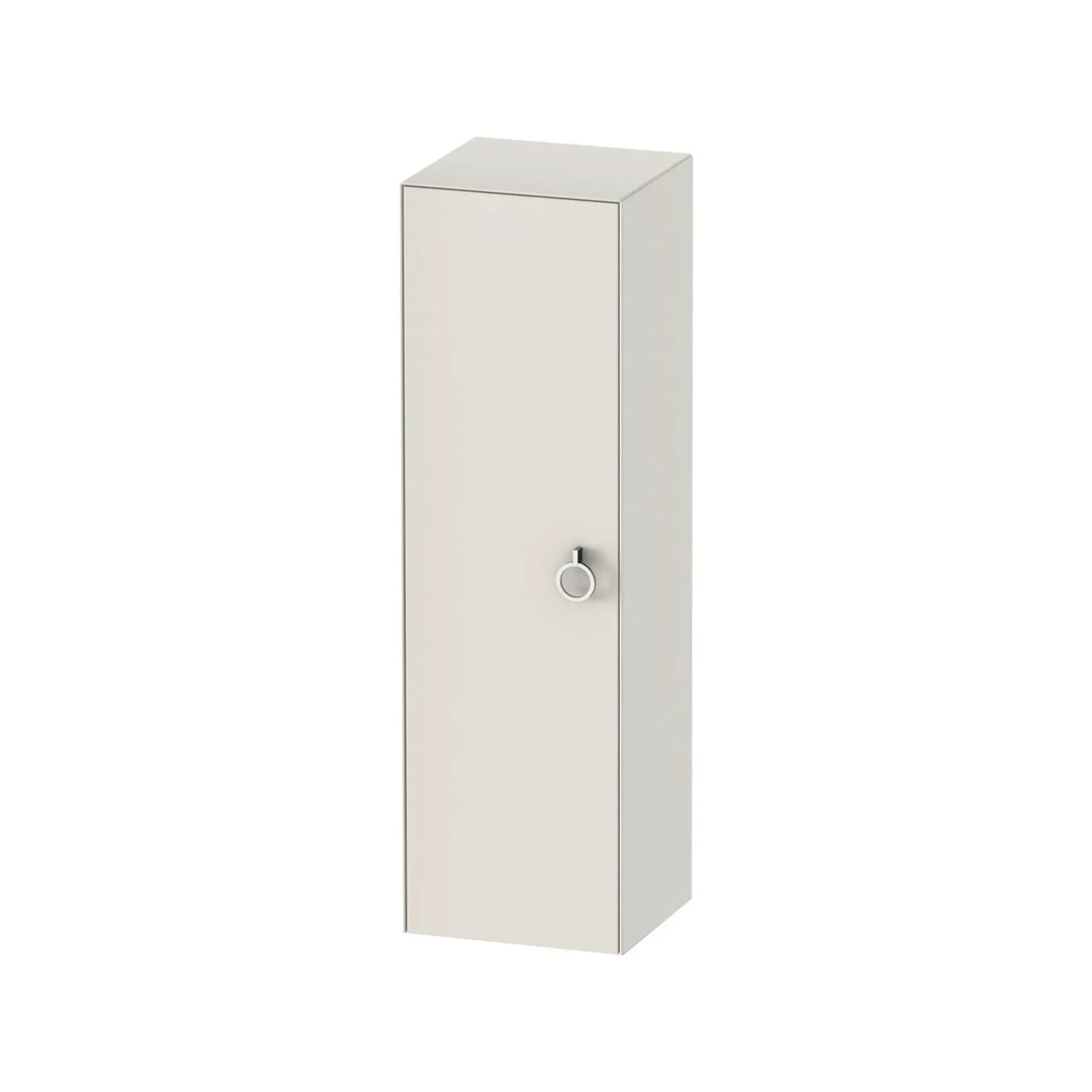 Duravit White Tulip Halbhochschrank 40 x 36 cm Nordic Weiß Seidenmatt 1 Tür links mit Griff 3 Glasfachböden