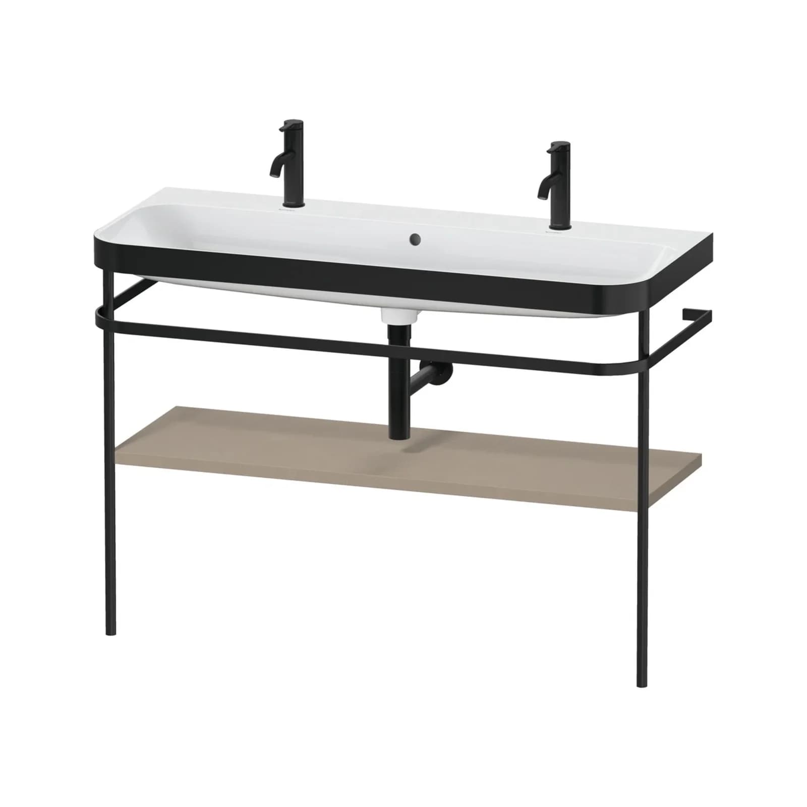 Duravit Happy D.2 Plus c-bonded Set mit Metallkonsole Leinen Matt