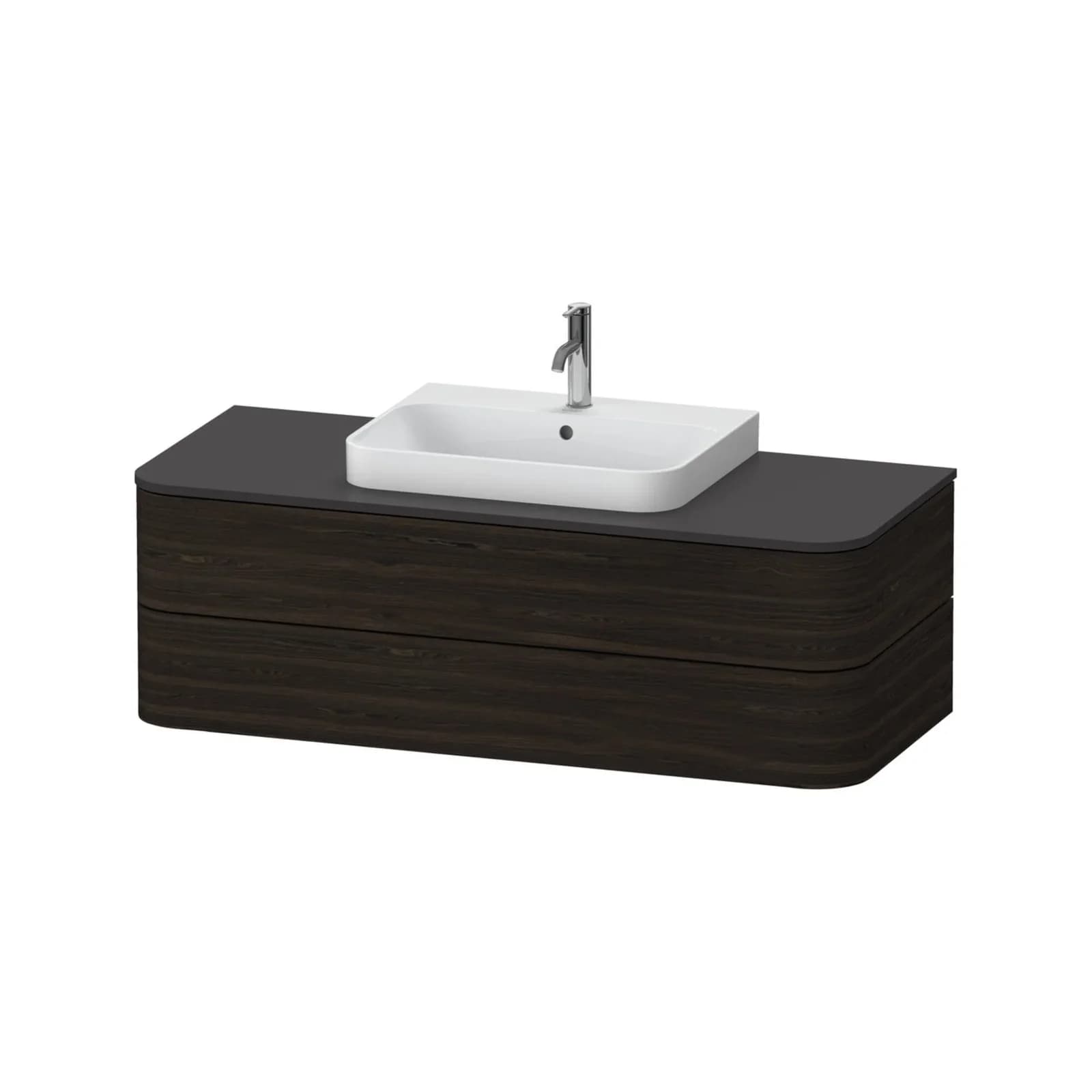 Duravit Happy D.2 Plus Konsolenwaschtischunterbau Nussbaum gebürstet Matt
